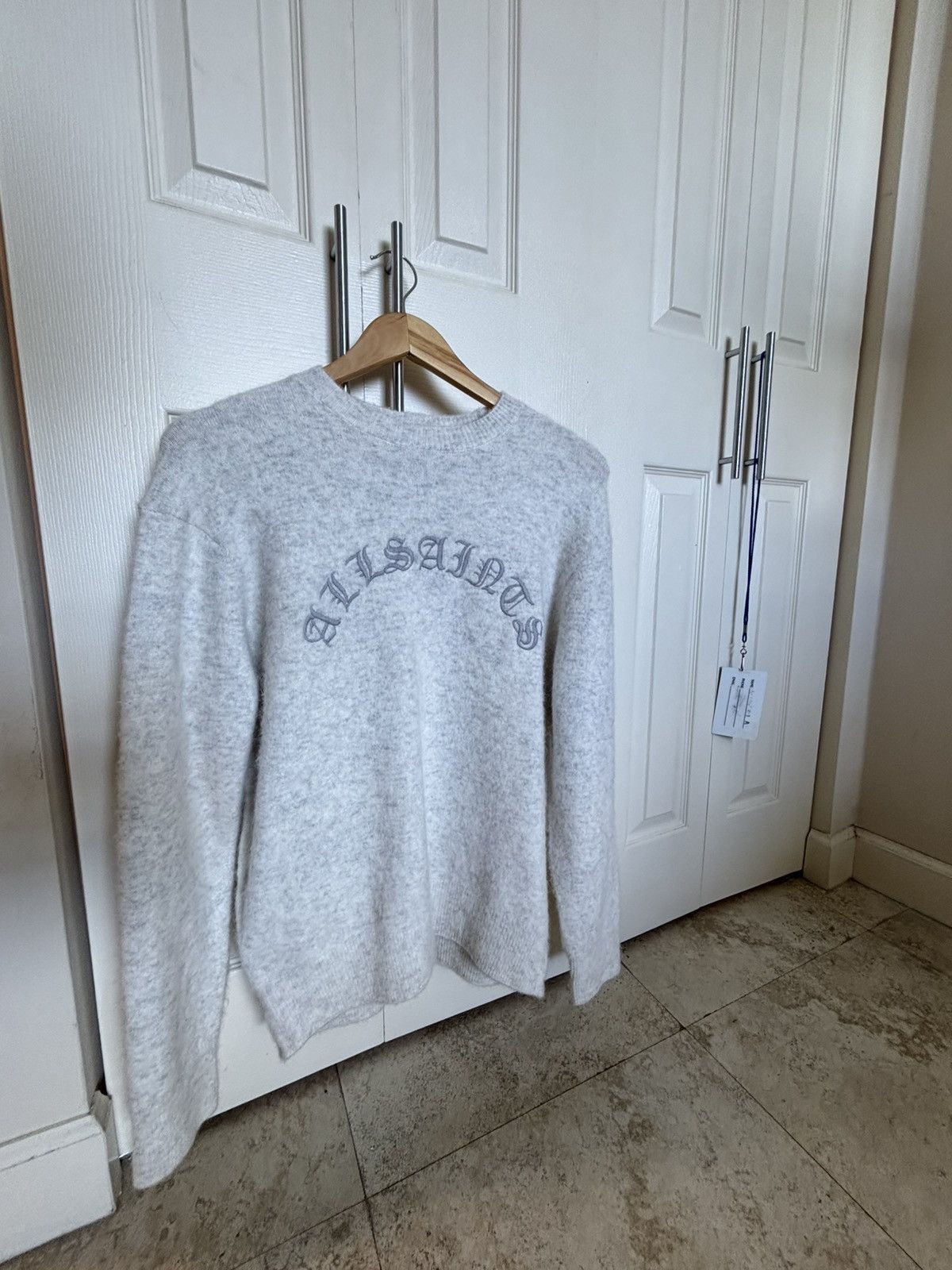 Allsaints ALLSAINTS Curv Crew Neck Sweater In Ecru White/ XS Oversized Size US XS / EU 42 / 0 - 1 Thumbnail