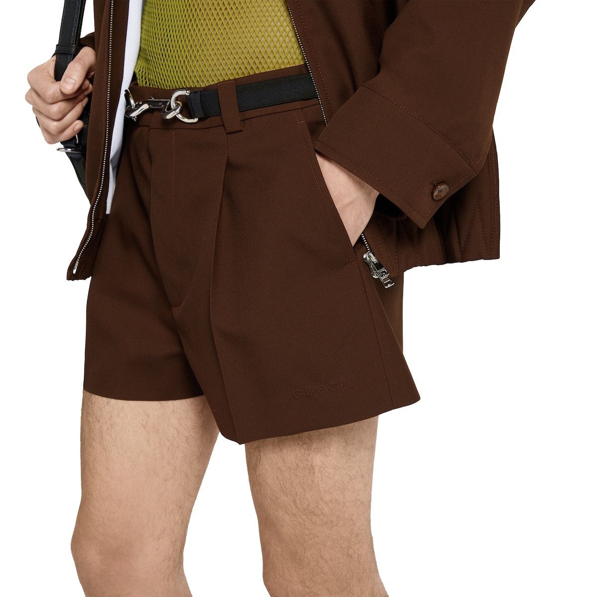 Gucci o1loc1c0226 819269 Wool Twill Shorts in Dark Brown Size US 32 / EU 48 - 5 Thumbnail