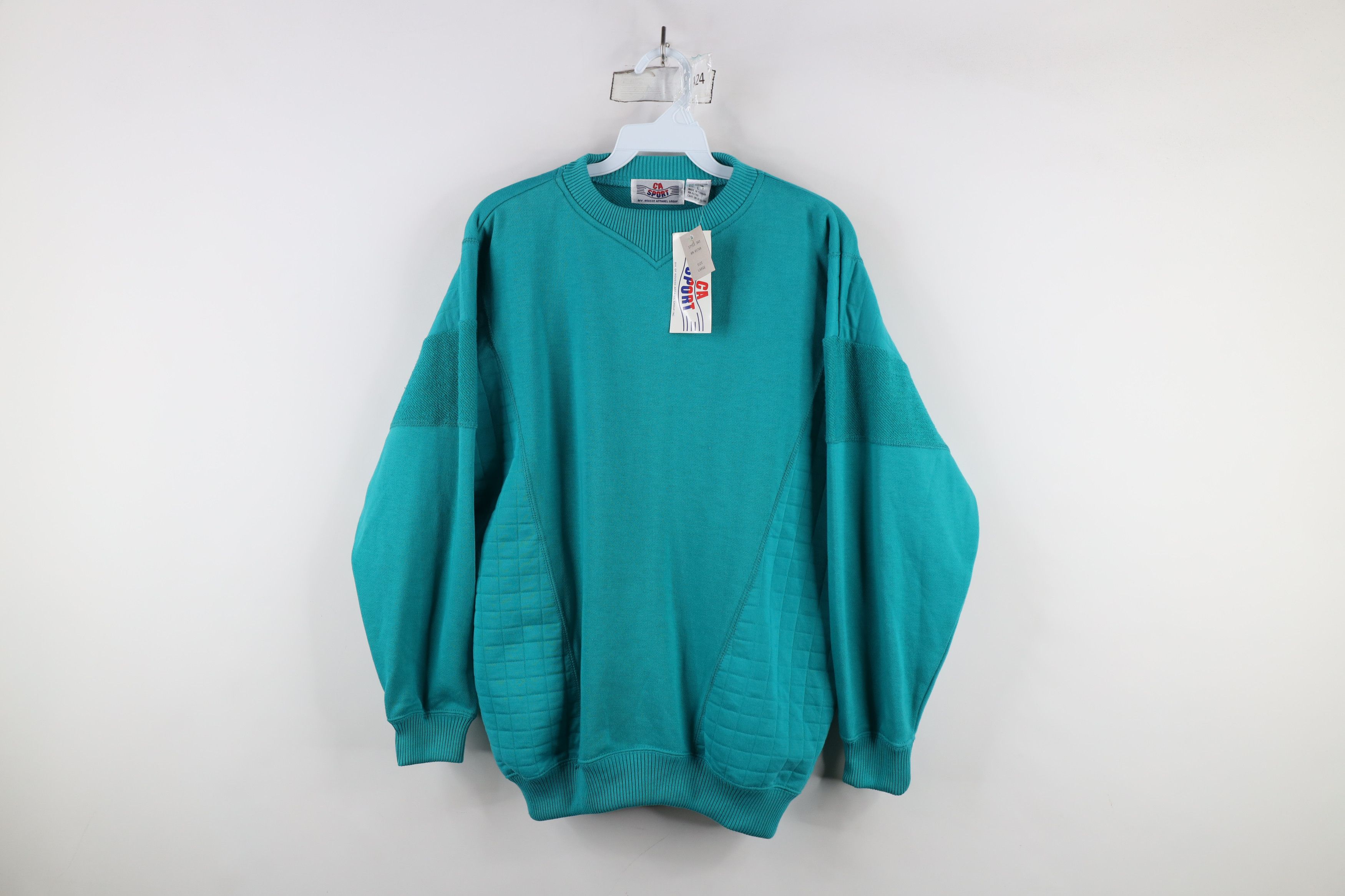 Vintage Deadstock Vintage 90s Streetwear Crewneck Sweatshirt Teal Size L / US 10 / IT 46 - 1 Thumbnail