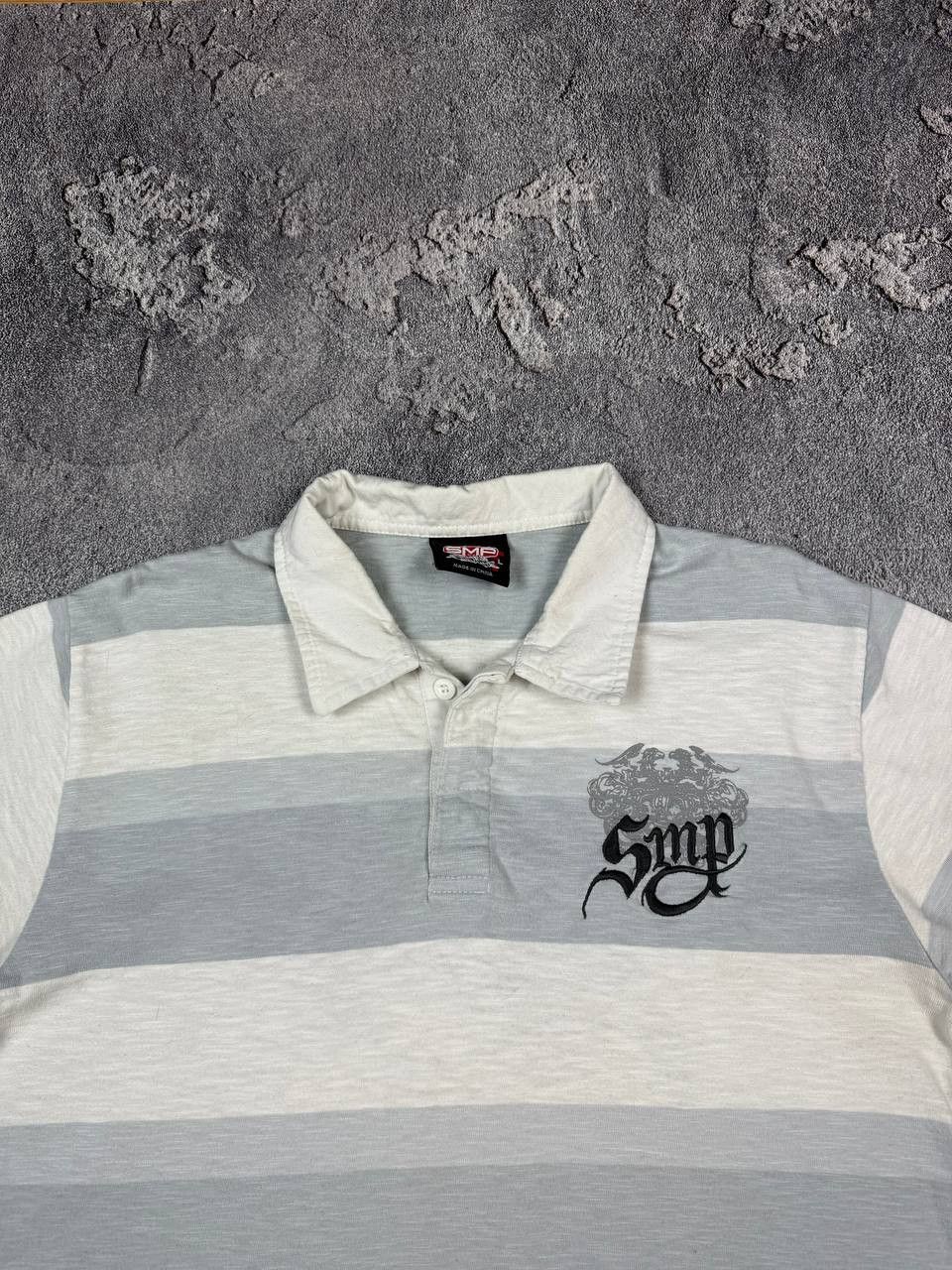 Beauty Beast Y2K Stripe Letters Print Polo 2000s Style Streetwear Size US L / EU 52-54 / 3 - 7 Thumbnail
