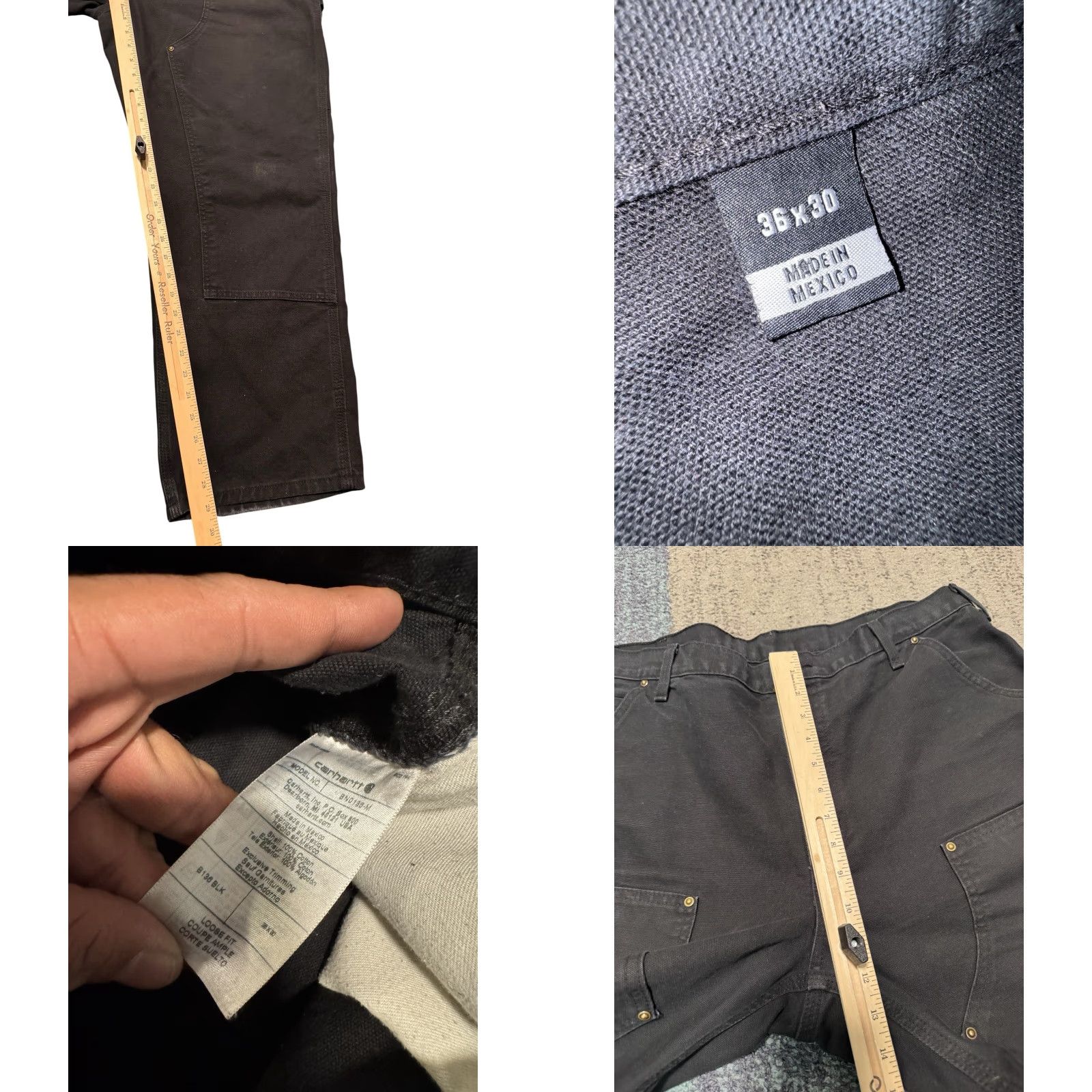 Carhartt Carhartt Pants Men 36x30 Black Double Knee Carpenter Cargo B136 BLK Loose Fit Size US 36 / EU 52 - 10 Thumbnail