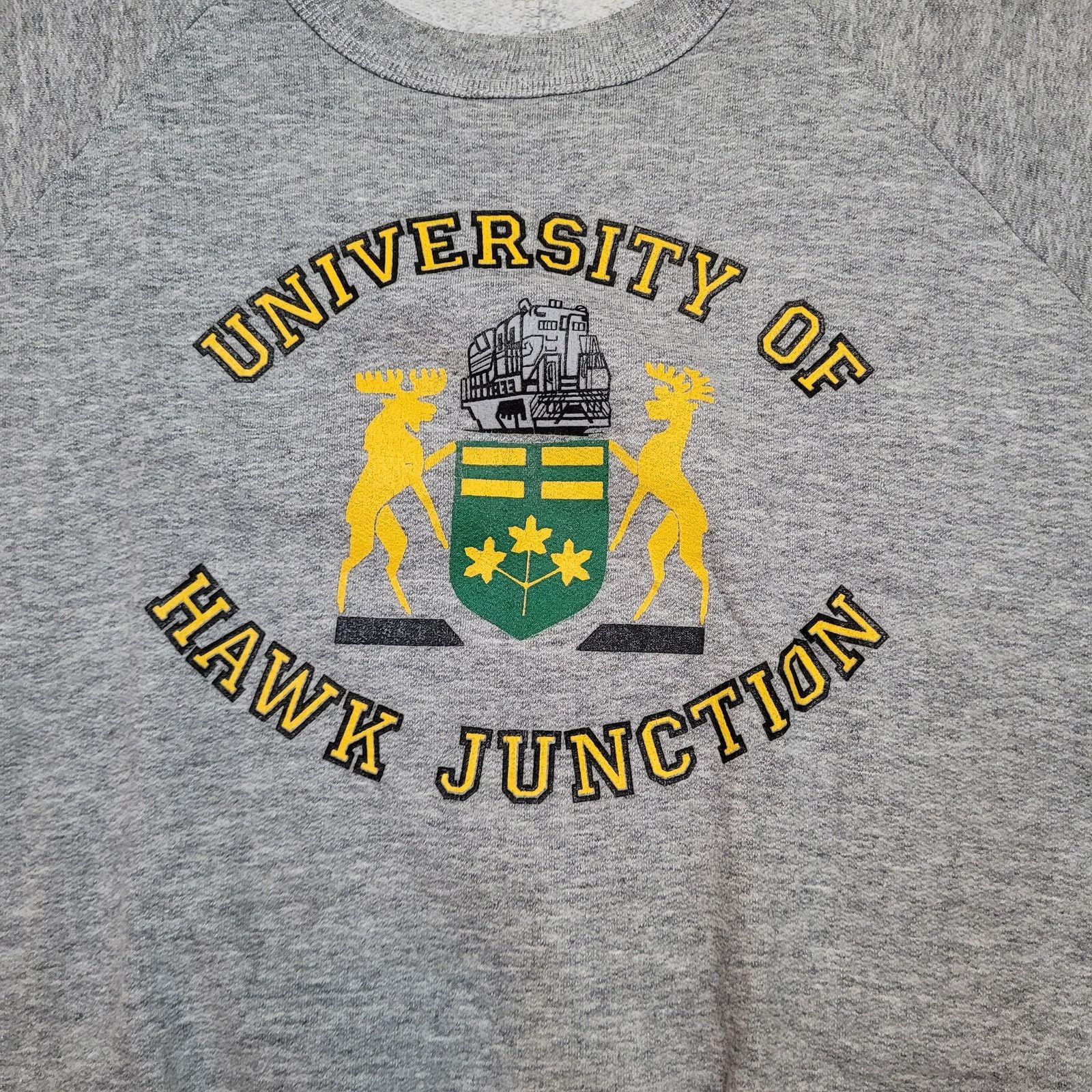 Vintage VTG 80s University of Hawk Junction Parody Sweatshirt L Boxy Size US M / EU 48-50 / 2 - 2 Thumbnail