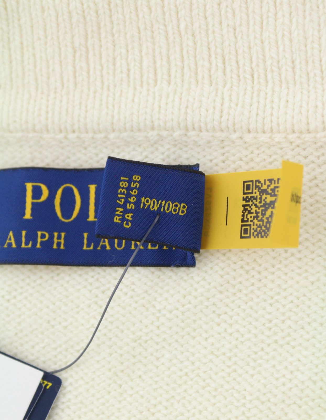 Ralph Lauren CREAM 2XL Wool Blend Polo Neck Pullover 86931 Size US XXL / EU 58 / 5 - 11 Thumbnail