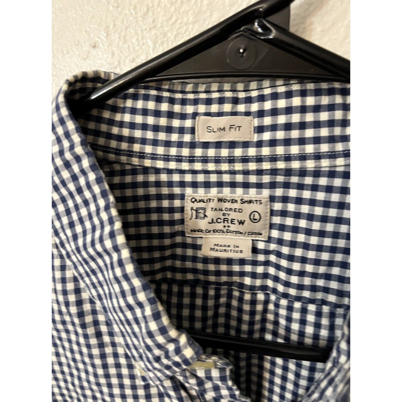 J.Crew J.CREW Slim Fit Long Sleeve Button Down Shirt Blue Gingham Plaid Size Large Mens Size US L / EU 52-54 / 3 - 2 Thumbnail