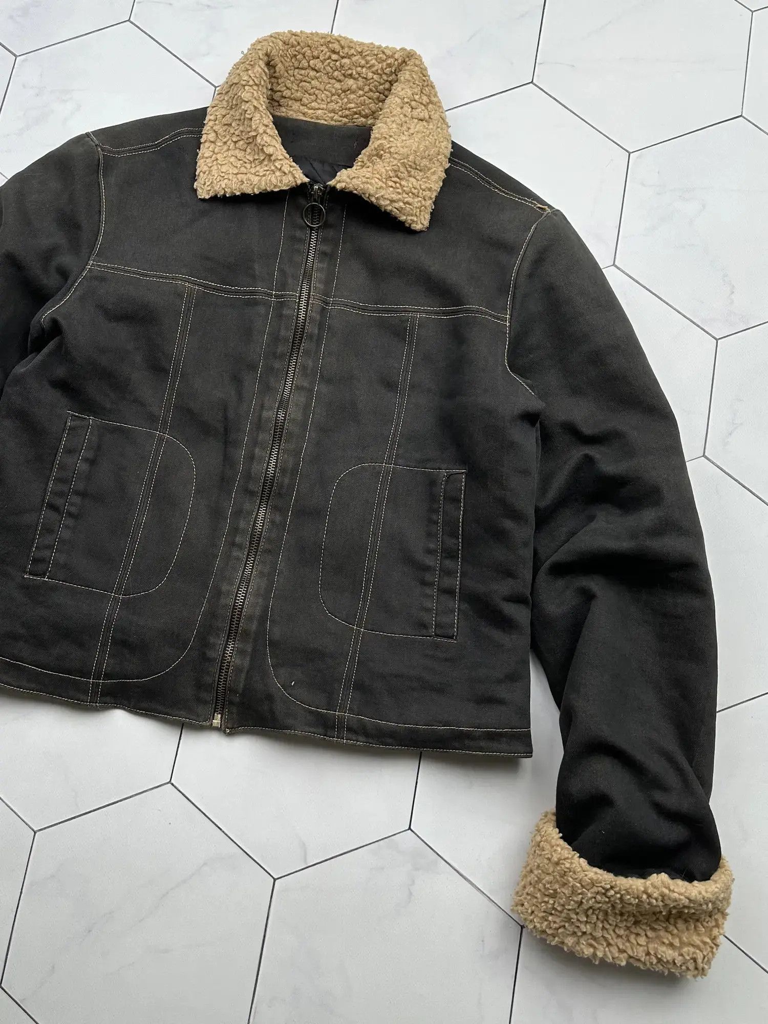 Vintage Vintage Faux Sheepskin Cropped Jacket (B396)E2D15 Size M / US 6-8 / IT 42-44 - 3 Thumbnail