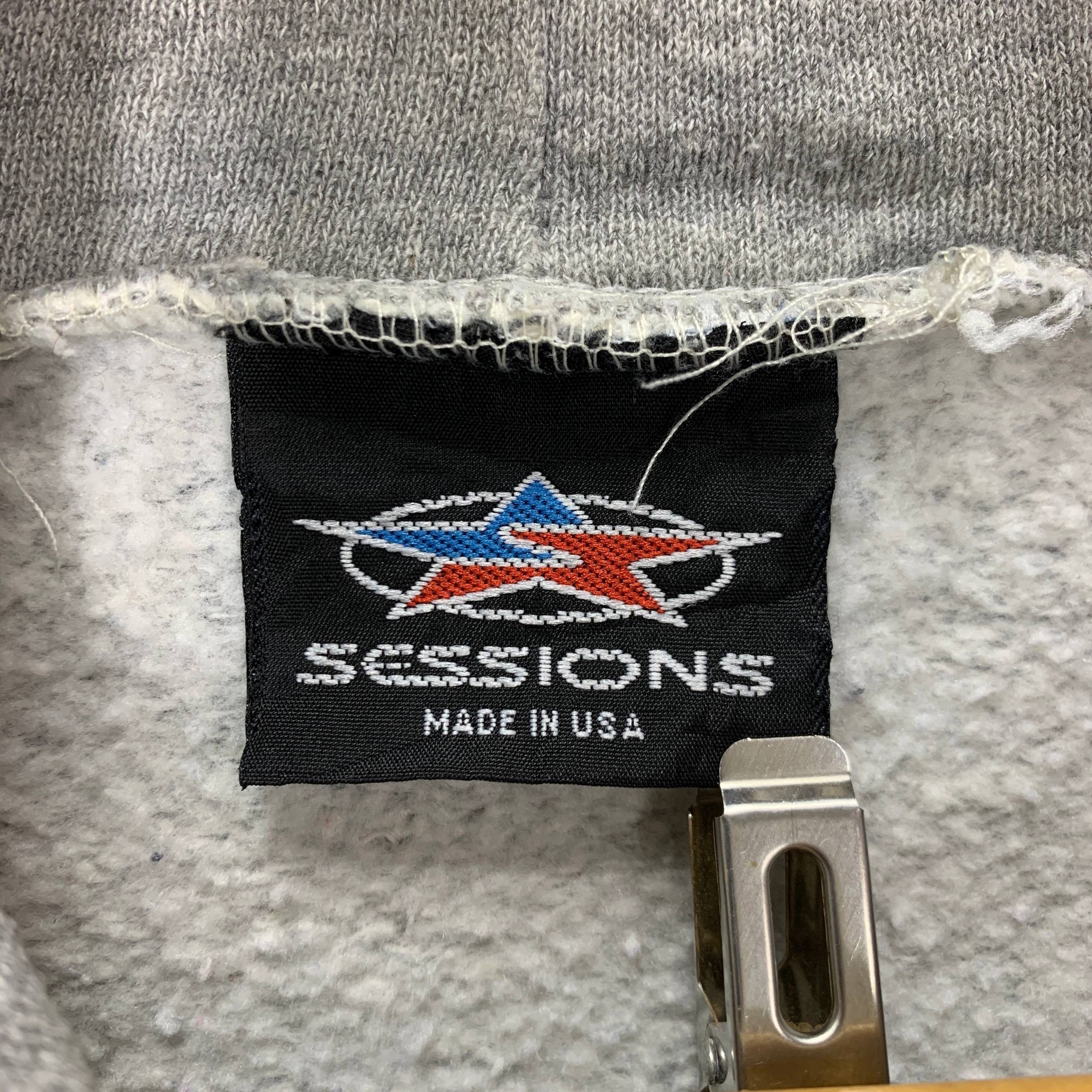 Sessions 90s Vintage SESSIONS Snowboarding Hoodie Pullover #2568/U Size US M / EU 48-50 / 2 - 10 Thumbnail
