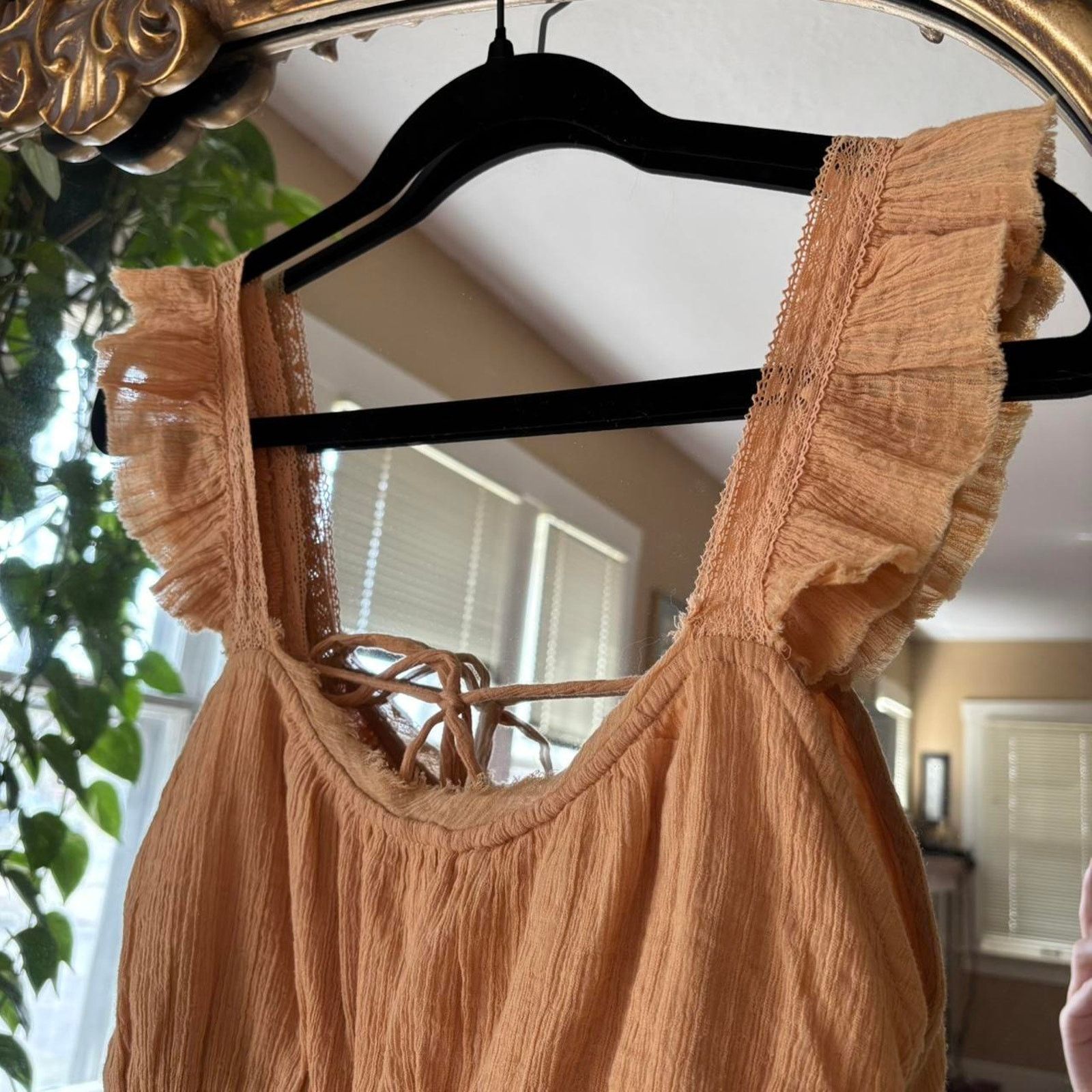 Free People Free People Orange Bohemian Crop Top Small Festival Hippie Size S / US 4 / IT 40 - 3 Thumbnail