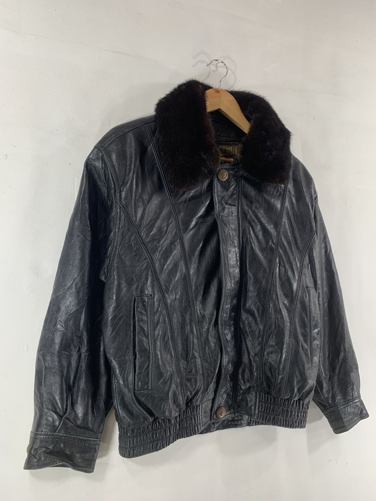 Genuine Leather Vintage Leather Mohair Jacket London Fog Size US XL / EU 56 / 4 - 14 Thumbnail