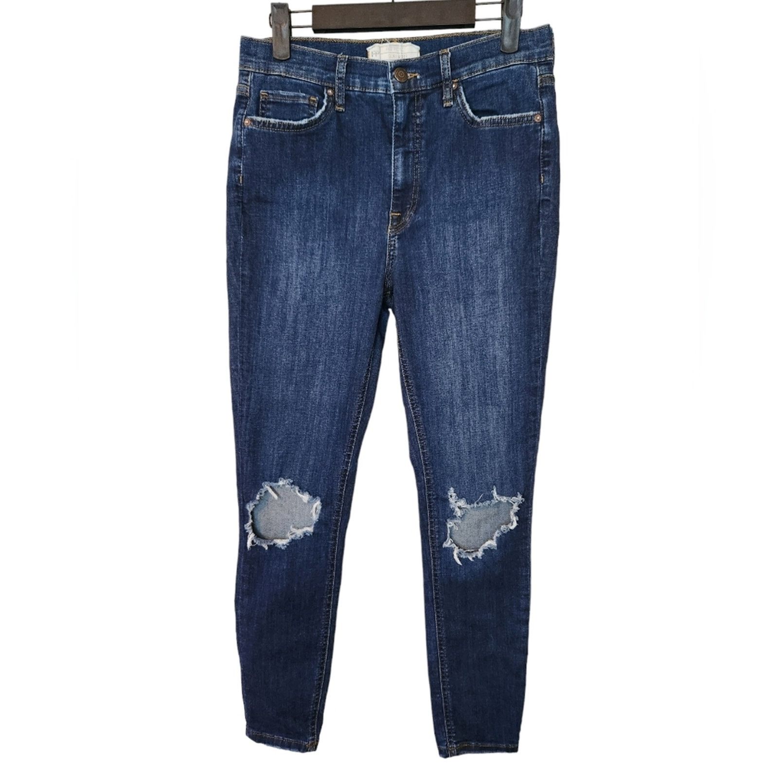 Free People Free People Womens Busted Skinny Jeans Mid-Rise 30 Size 30" / US 8 / IT 44 - 2 Thumbnail