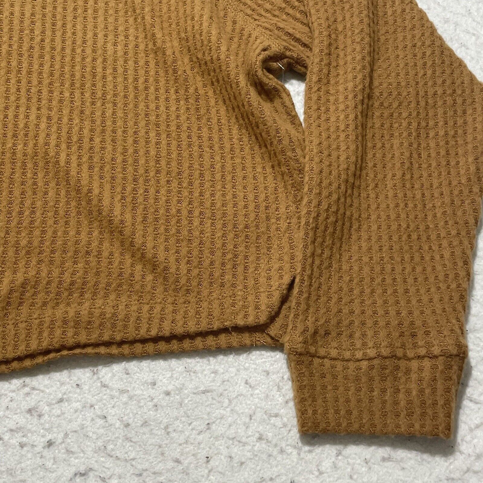 Nordstrom Abound Pullover Sweater Brown Long Sleeve Notch Neck Knit Size L / US 10 / IT 46 - 7 Thumbnail