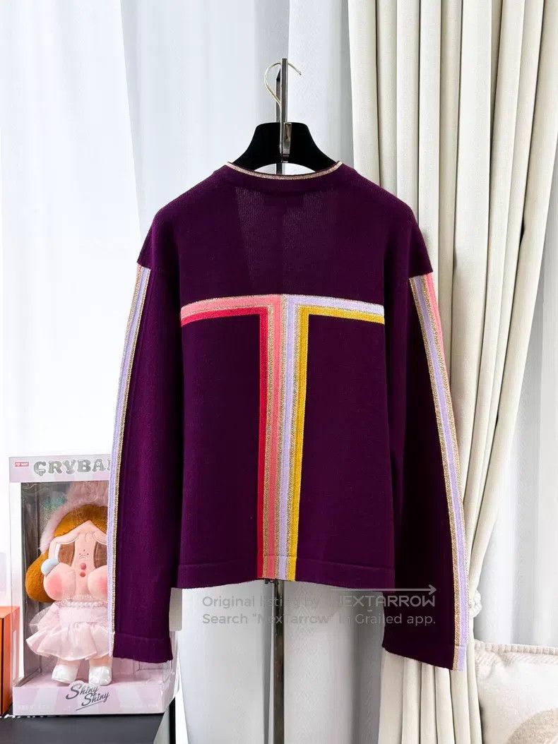 Chanel Chanel Purple cashmere cardigan coat Size XS / US 0-2 / IT 36-38 - 3 Thumbnail