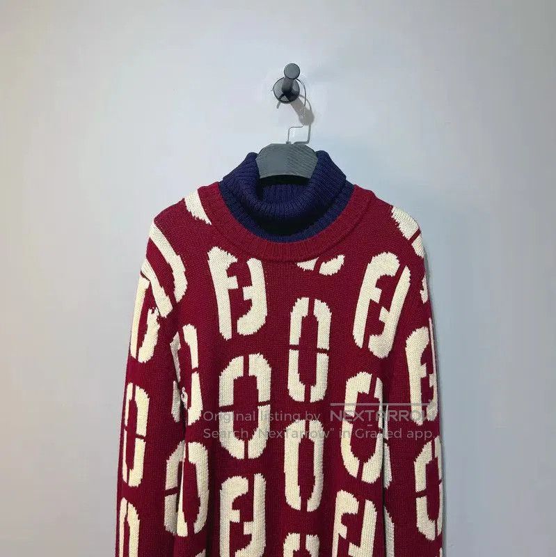Fendi Fendi Red Wool Men's Knit Sweater . Size US M / EU 48-50 / 2 - 4 Thumbnail
