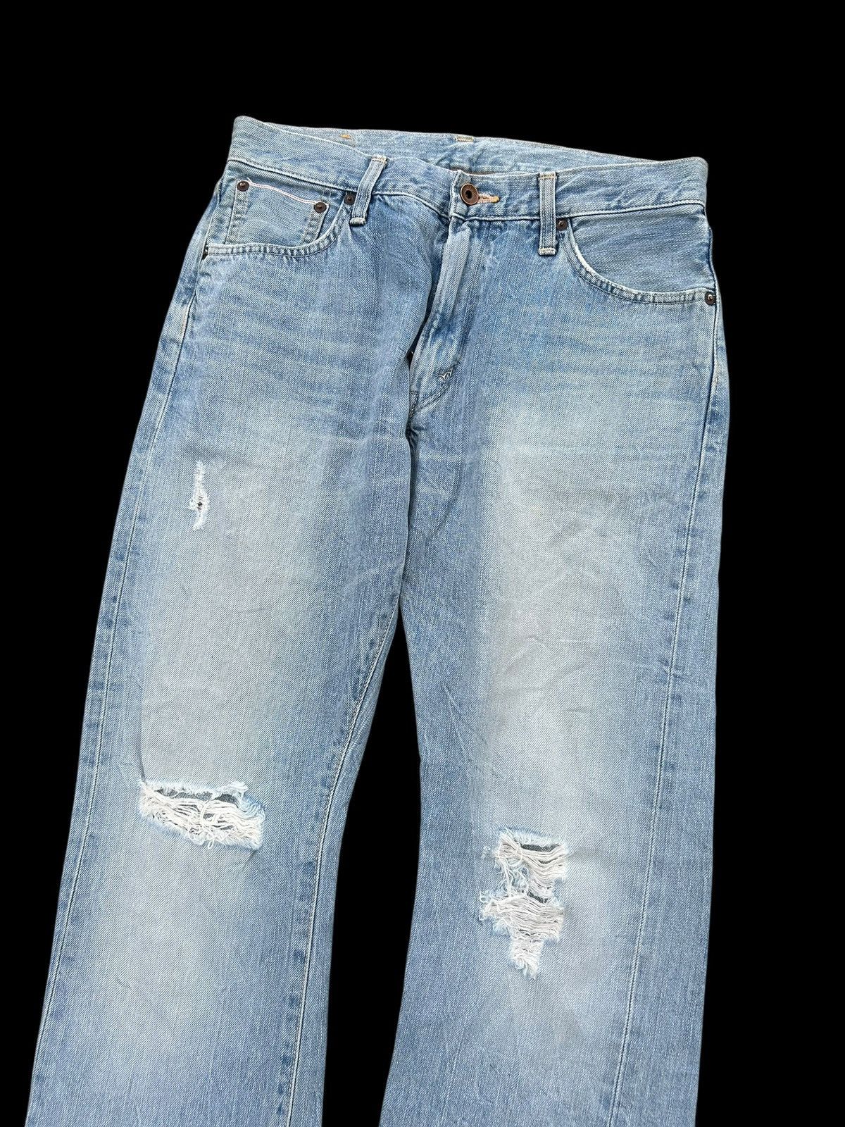 Edwin × If Six Was Nine × Kapital Flare💥Edwin Selvedge Distressed Japanese Punk grunge denim Size US 31 - 4 Thumbnail