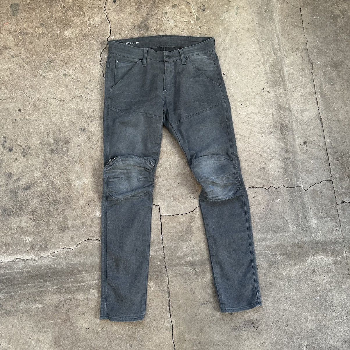 G-Star G Star 5620 3D Zip Knee waxed biker pants Size US 30 / EU 46 - 2 Thumbnail