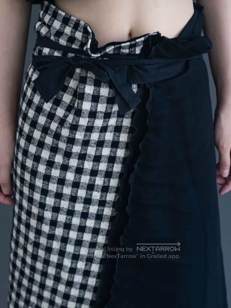 Comme des Garcons Comme Des Garcons Black and white check spliced wrap-aroun Size 23" - 6 Thumbnail