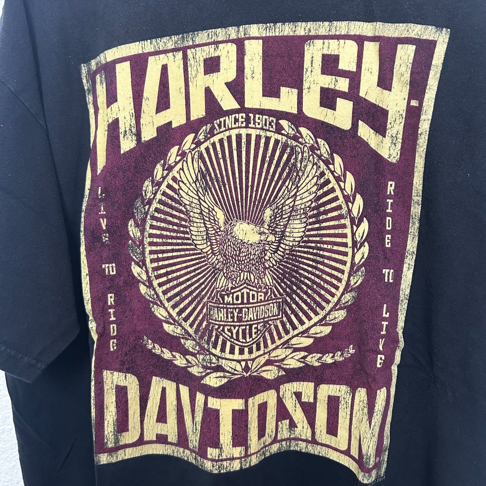 Harley Davidson Harley Davidson Tee Shirt Mens XL Black VA- Live to Ride Size US XL / EU 56 / 4 - 5 Thumbnail