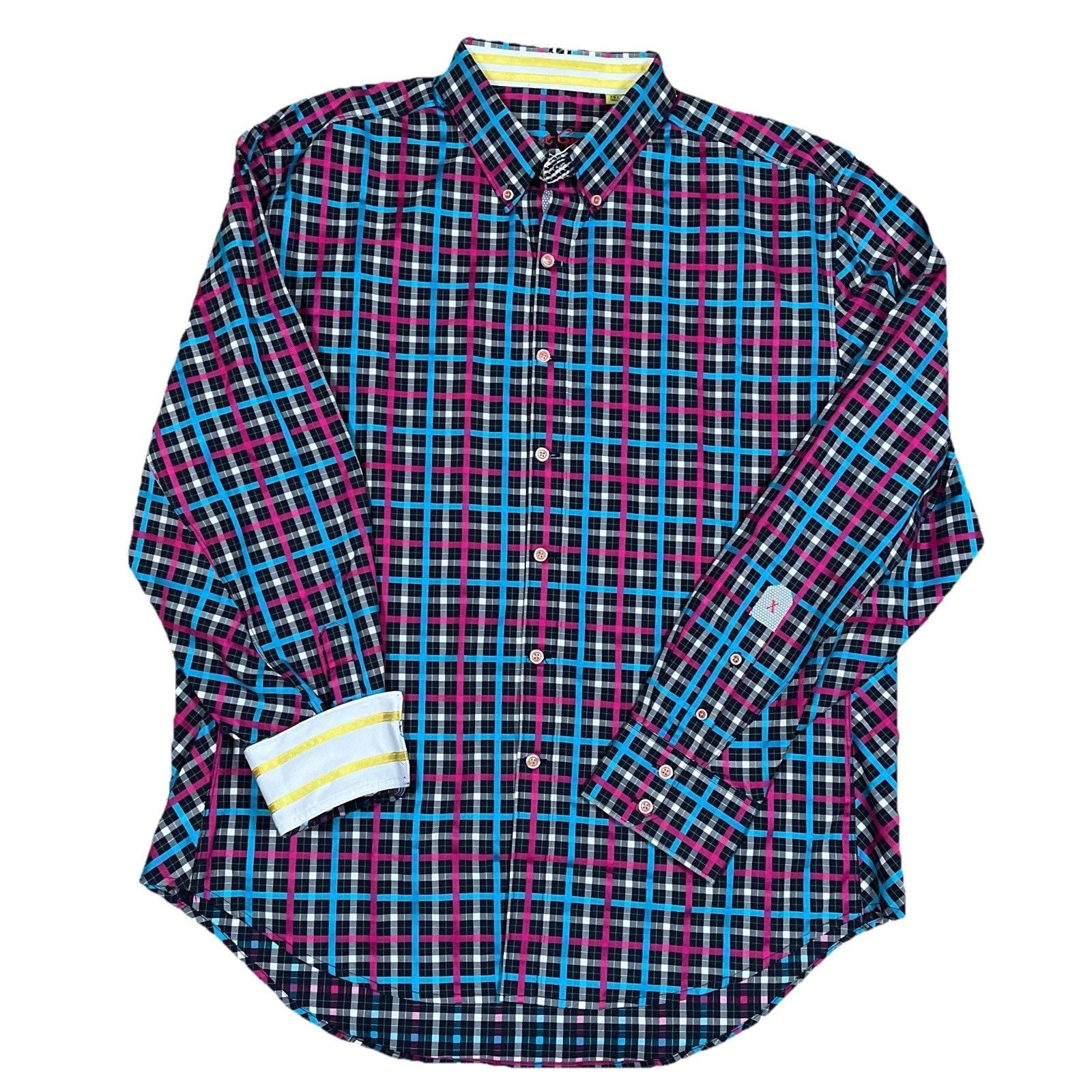 Robert Graham Robert Graham X Tailored Fit Flip Cuff Gingham Grid Plaid Size US XXL / EU 58 / 5 - 2 Thumbnail