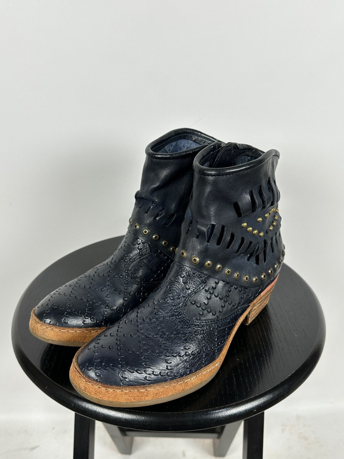 A.S.98 A.S.98. Airstep Leather Ankle Biker Studded Boots Size US 8 / IT 38 - 5 Thumbnail