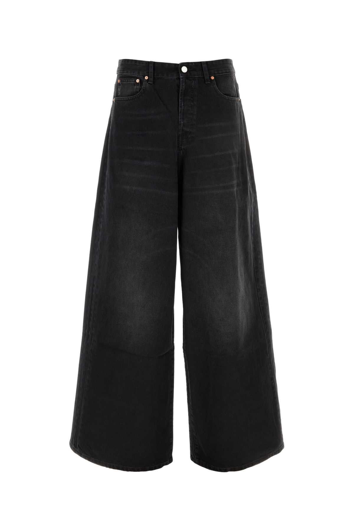 Pre-owned Vetements Black Denim Wide-leg Jeans