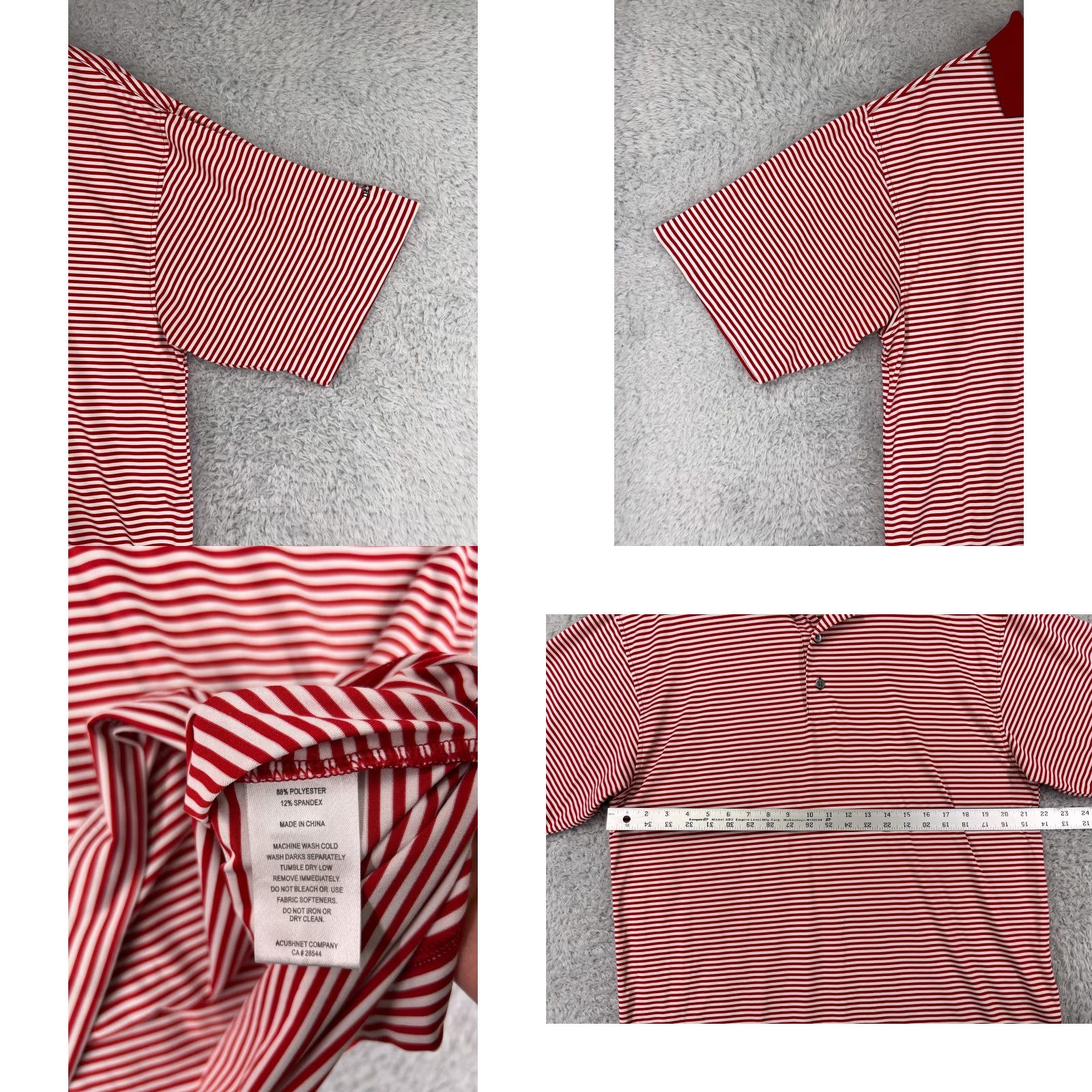 Footjoy FootJoy Polo Shirt Mens M Red White Polyester Blend Golf Lightweight Short Sleeve Size US M / EU 48-50 / 2 - 8 Thumbnail