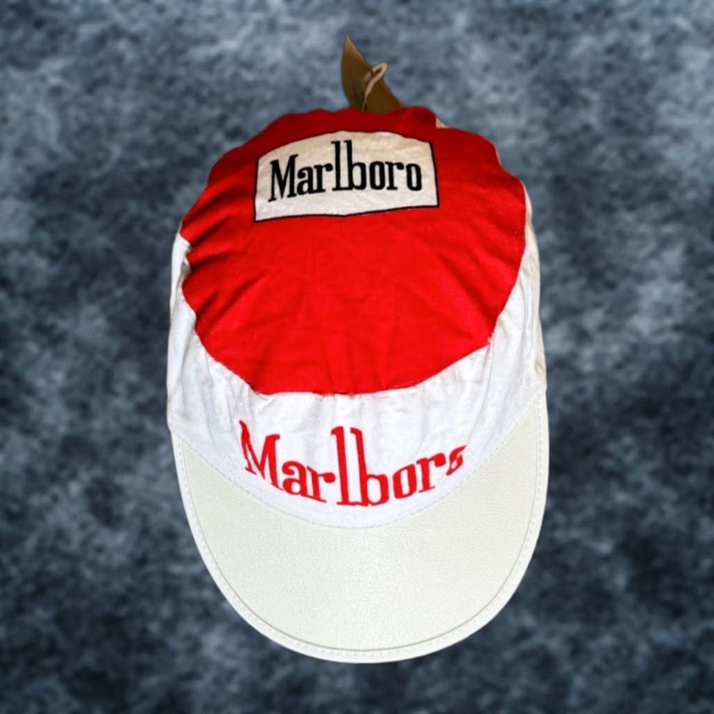 Marlboro VINTAGE Just 4 You Marlboro Painter's Cap Unisex Adults One Size White/Red NOS NWT Painter's Cap Men Women Size ONE SIZE - 1 Thumbnail