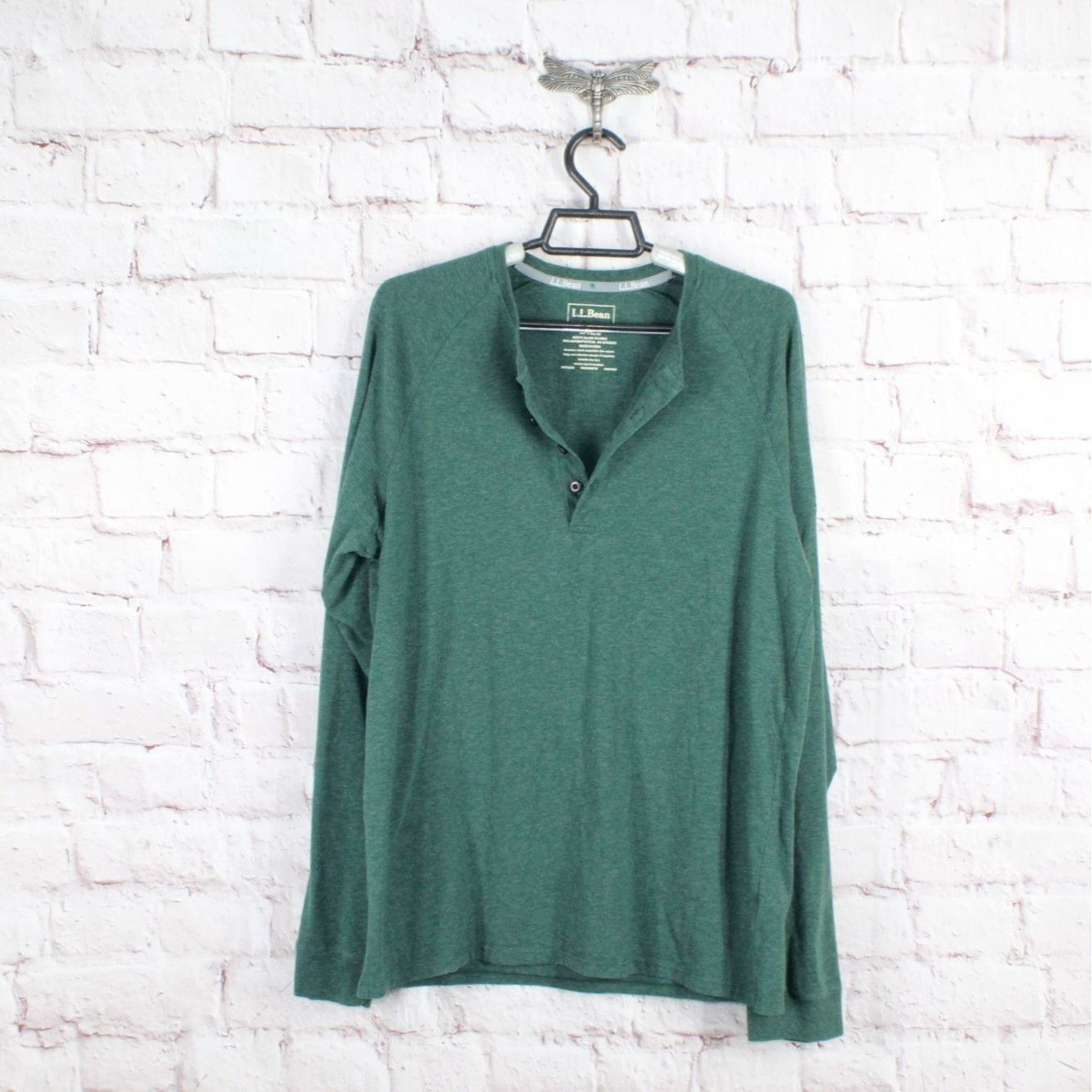 L.L. Bean LL Bean Stretch Pima Tee Shirt Long Sleeve Henley Size US M / EU 48-50 / 2 - 3 Thumbnail