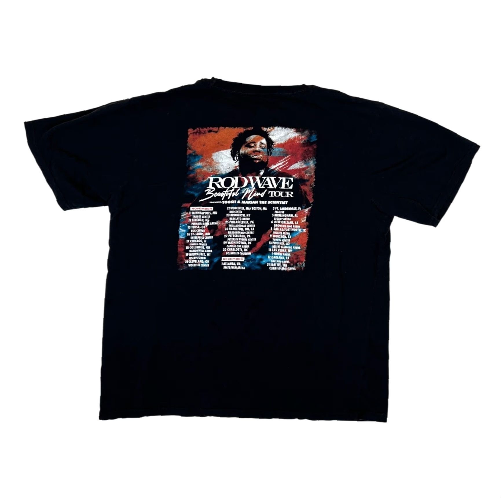 Gildan Rod Wave Beautiful Mind Tour T-Shirt Black 2XL Gildan 5000 Short Sleeve Crew Neck Men Music Shirt Size US XXL / EU 58 / 5 - 3 Thumbnail