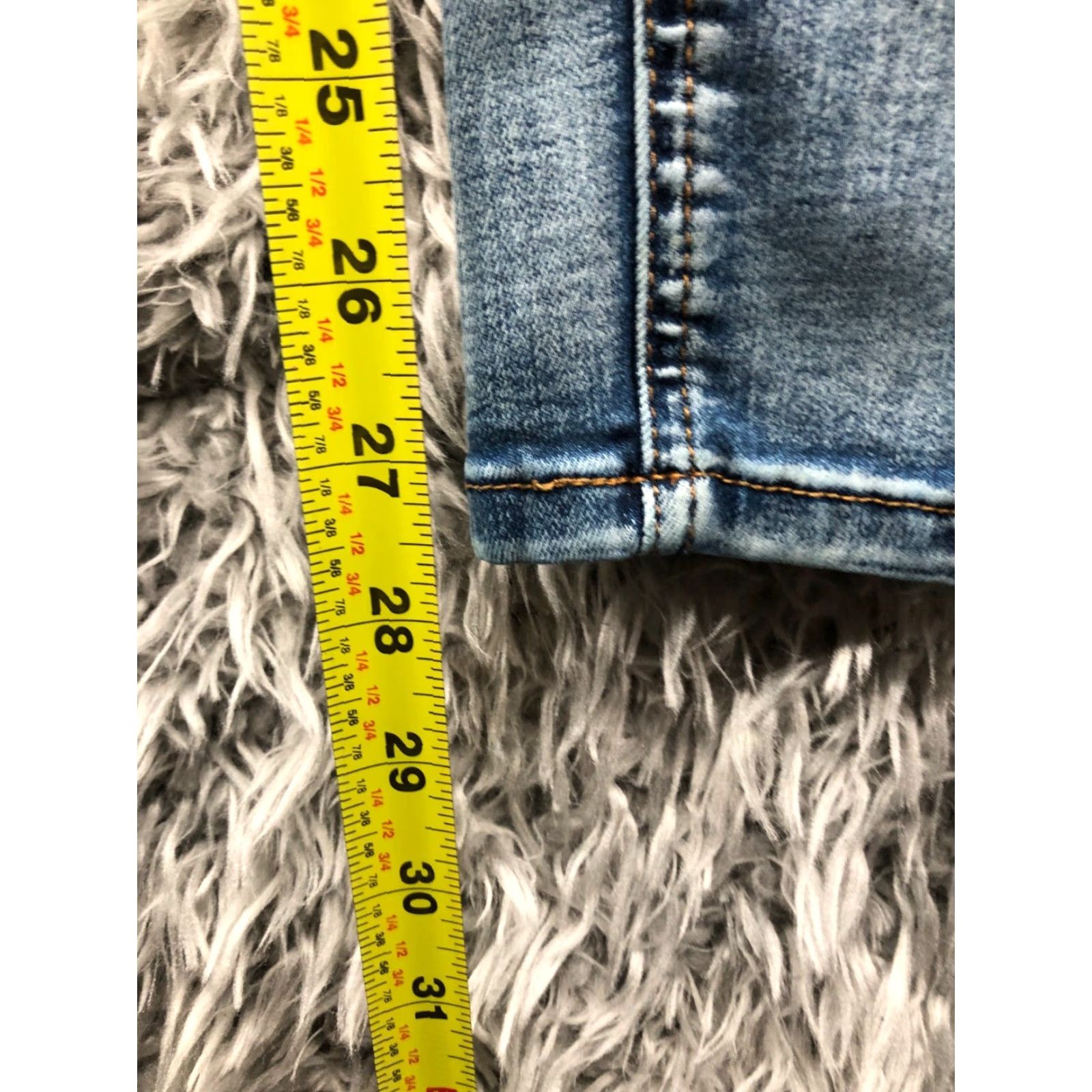 Vintage Ashley Mason Jeans Distressed Skinny Low Rise Size 1 Juniors Medium Wash Blue Size 25" / US 0 / IT 36 - 3 Thumbnail