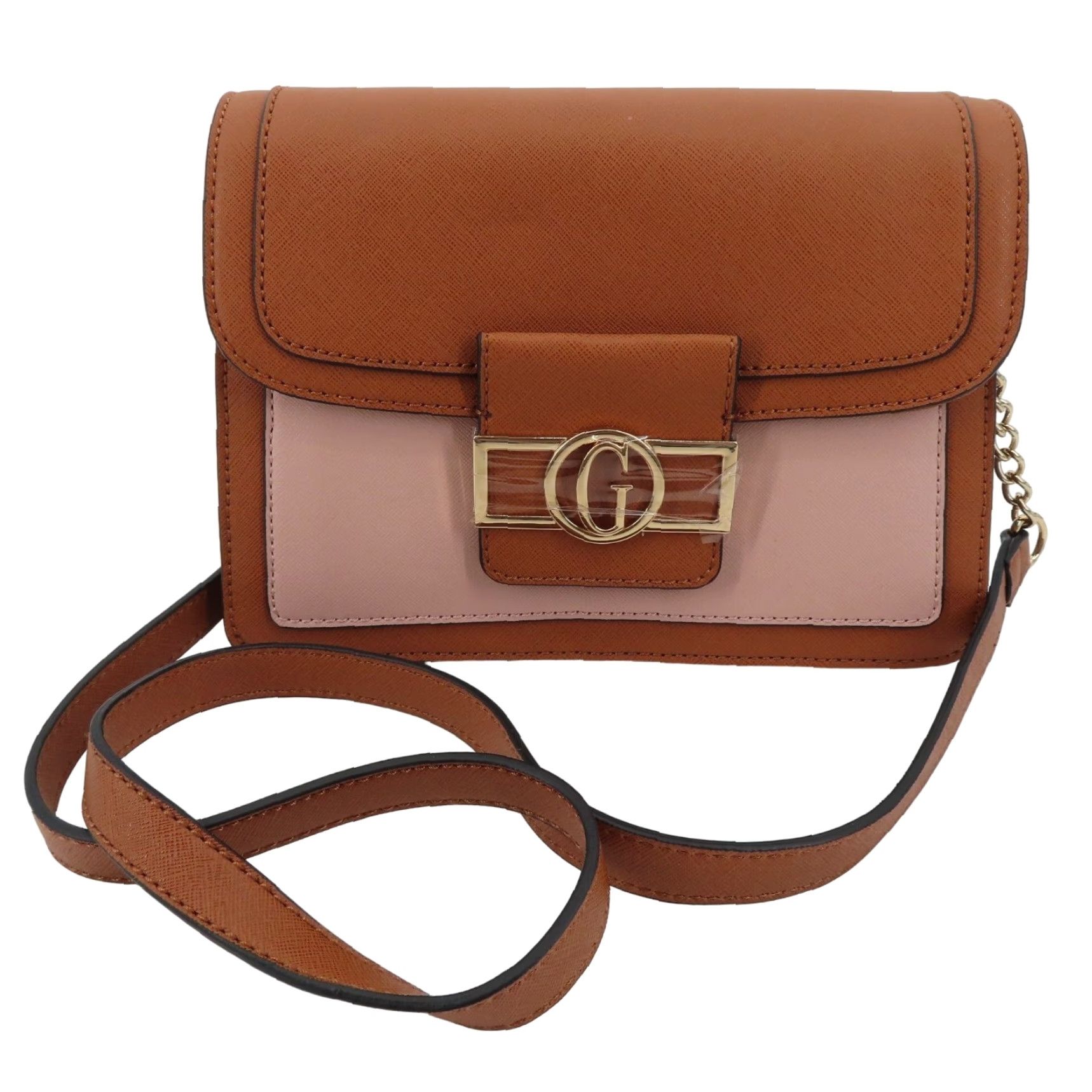 Guess GUESS Wallander Crossbody Bag Faux Leather Brown Cognac Pink Purses Women New Bag Detachable Strap Crossbody Purse Size ONE SIZE - 2 Thumbnail