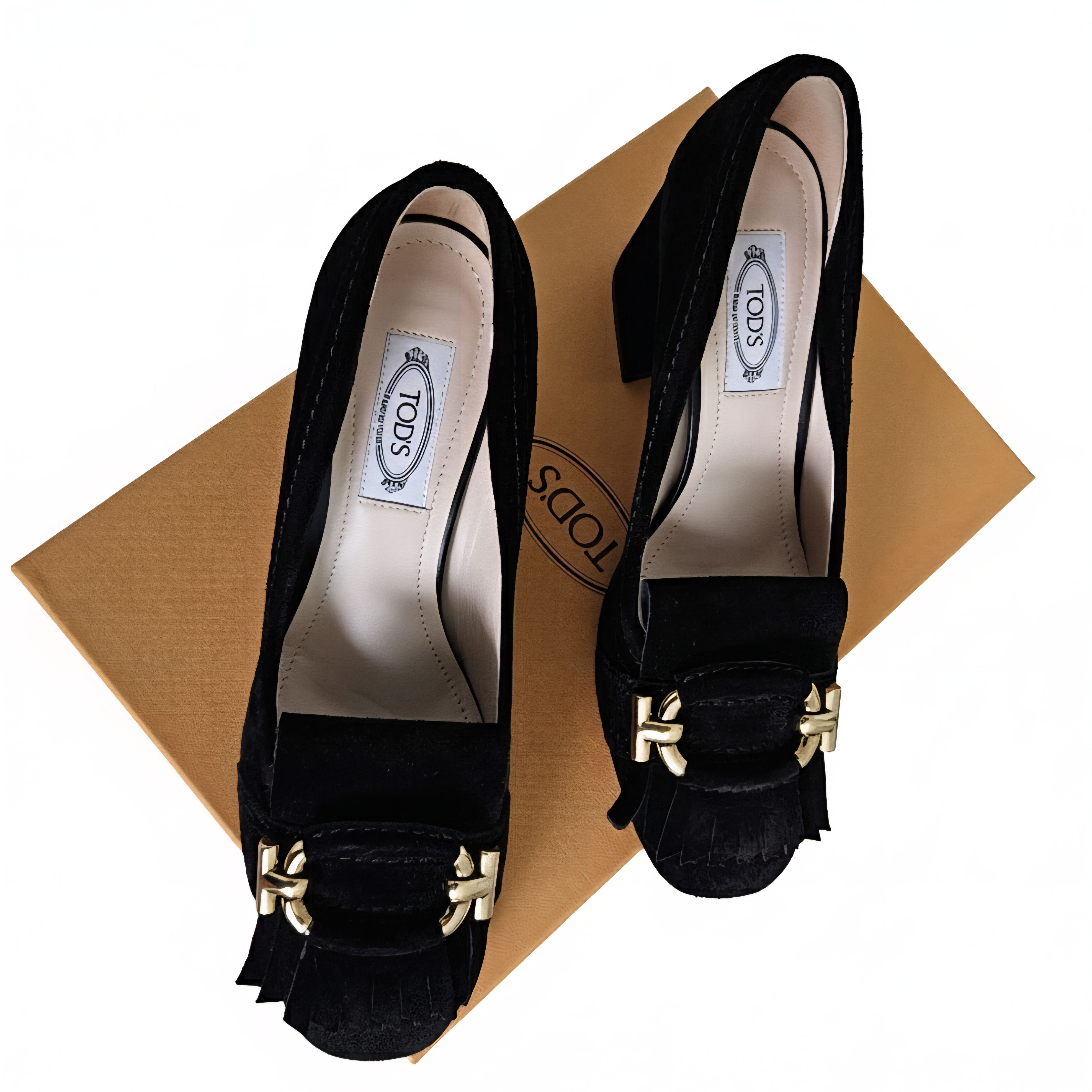 Tod's Tod’s Black Suede Block Heel Pumps - Size US 6.5/EU 36.5,New Size US 6.5 / IT 36.5 - 1 Thumbnail