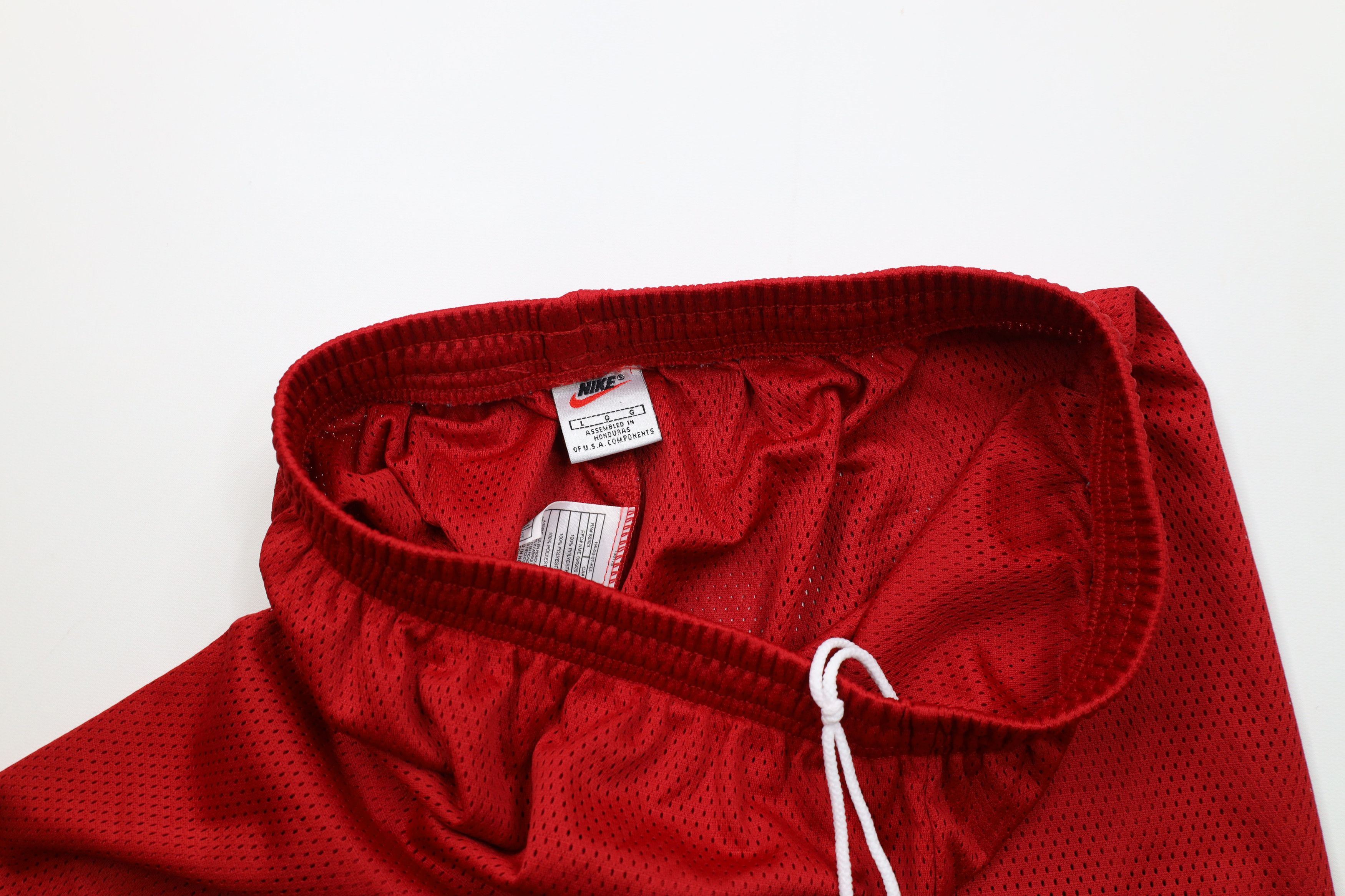 Nike Vintage 90s Nike Mini Swoosh Above Knee Shorts Red Mesh Size US 34 / EU 50 - 7 Thumbnail