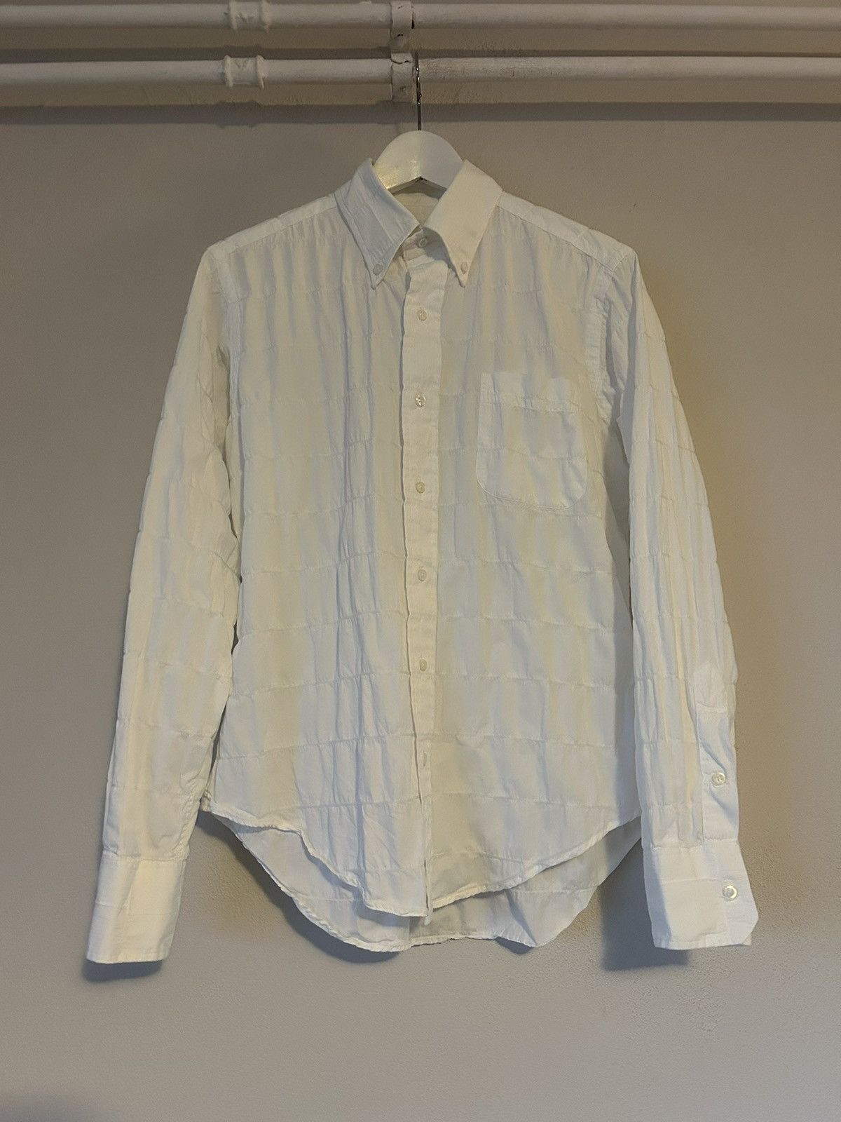 Thom Browne Thom Browne White Quilted Cotton Shirt Size US M / EU 48-50 / 2 - 1 Thumbnail