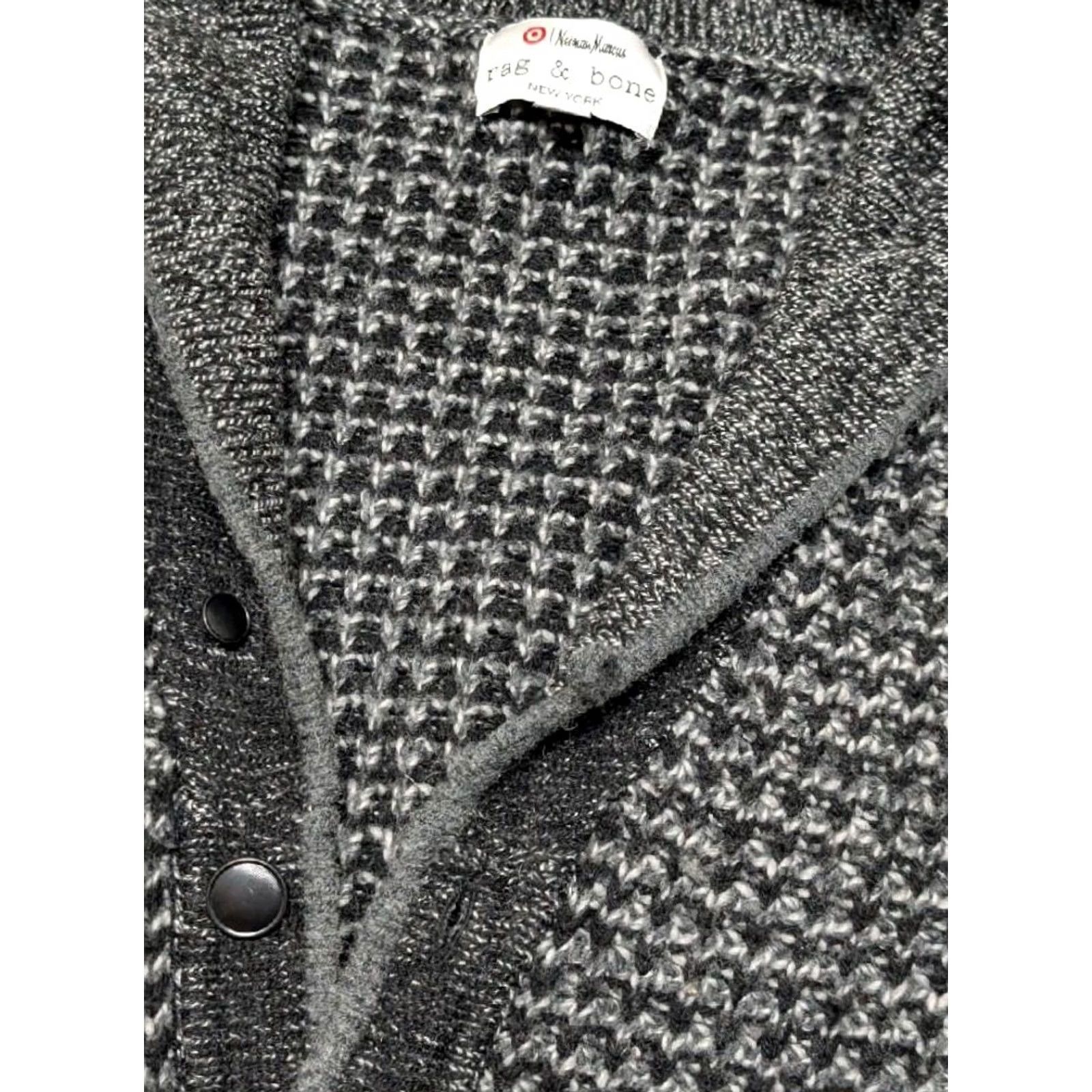 Rag & Bone Rag & Bone x Neiman Marcus cardigan sweater XL chunky knit black/gray Mens Wool/Cotton Blend Size US XL / EU 56 / 4 - 6 Thumbnail