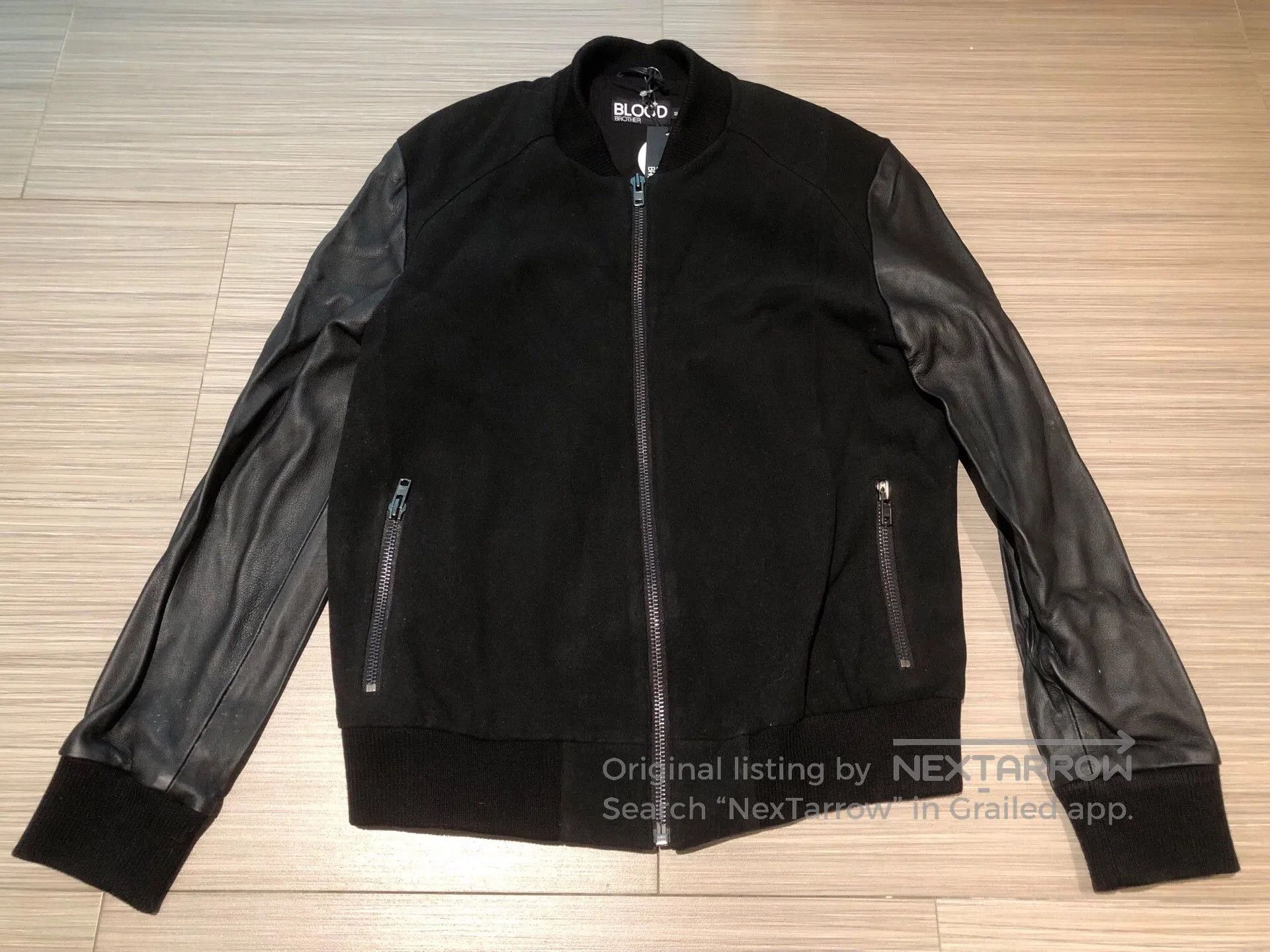 Saint Laurent Paris Blood Brother Black Leather Sleeve Bomber Jacket. Size US M / EU 48-50 / 2 - 1 Thumbnail