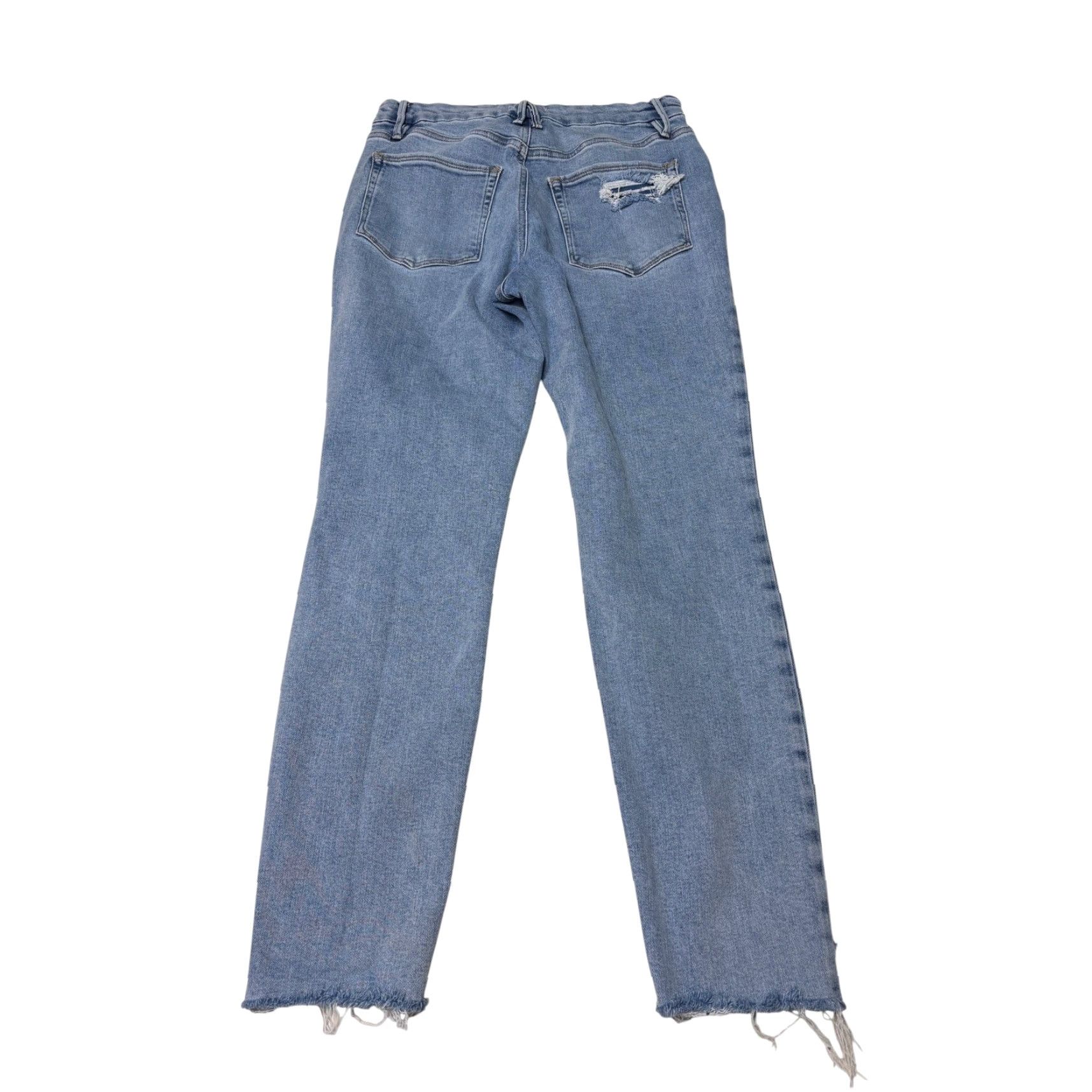 Good American Good American Good Legs Step Hem Jeans Indigo Distressed Blue 29 30 Inseam 27/28 5-Pocket Denim Stretch Slim High Rise Womens Jeans Size 29" - 7 Thumbnail