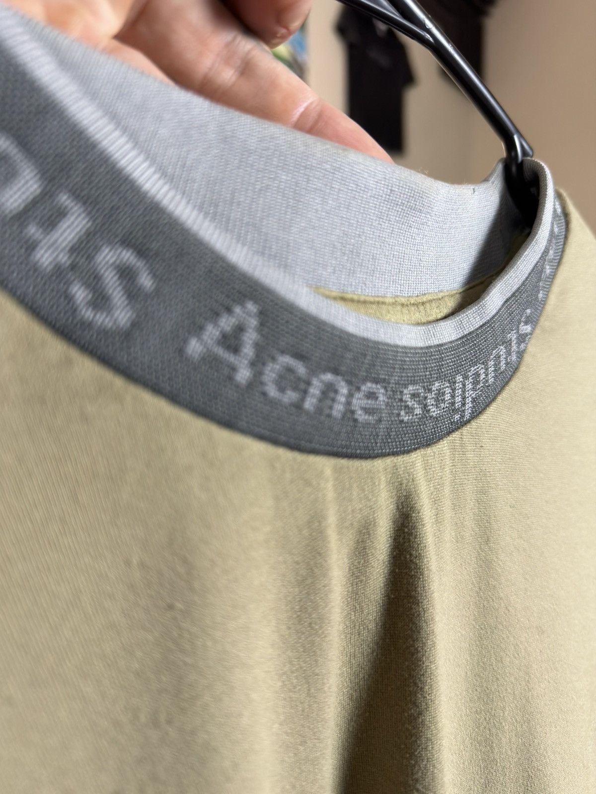 Acne Studios Acne Studios Green Olive Collar Logo Oversize Rare T-Shirt Size US S / EU 44-46 / 1 - 3 Thumbnail