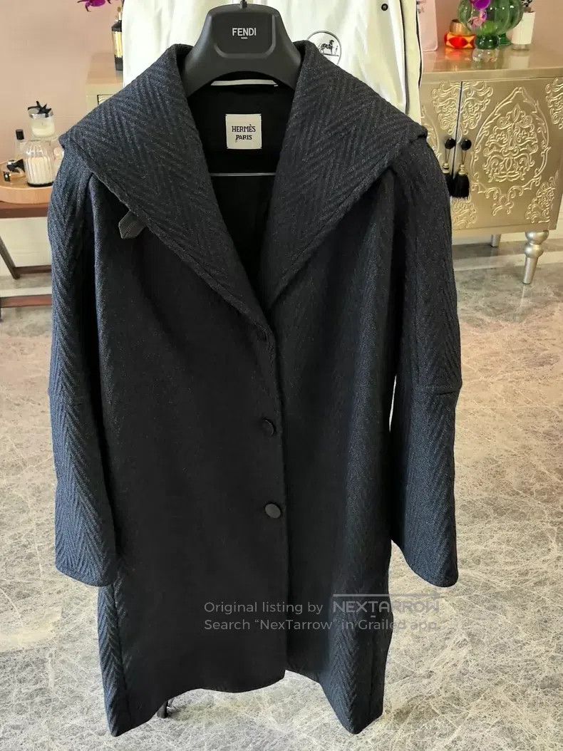Hermes Hermes Navy Collar Wool Coat Size XS / US 0-2 / IT 36-38 - 3 Thumbnail