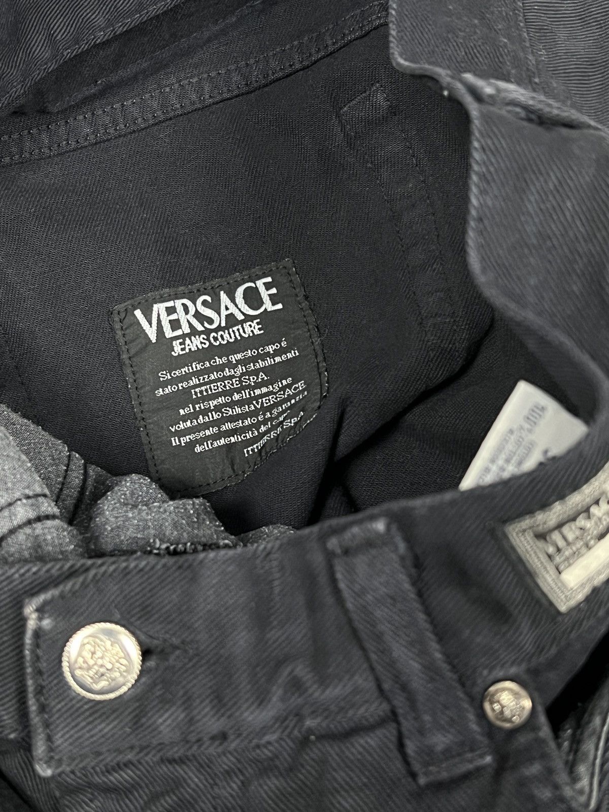 Versace Jeans Couture × Vintage Versace Jeans Couture Black Straight Leg 100% Cotton Size 36 Size US 36 / EU 52 - 8 Thumbnail