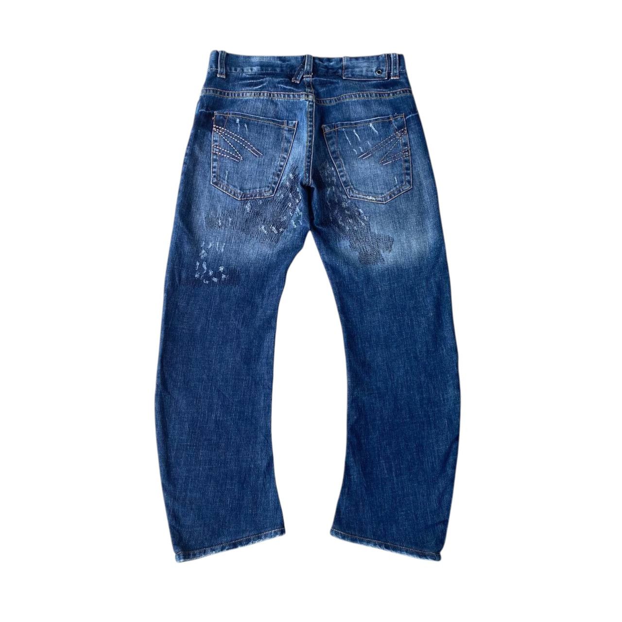 291295=Homme JAPAN 291295=HOMME Curved Leg Grunge Aesthetic Repair Denim Size US 30 / EU 46 - 6 Thumbnail