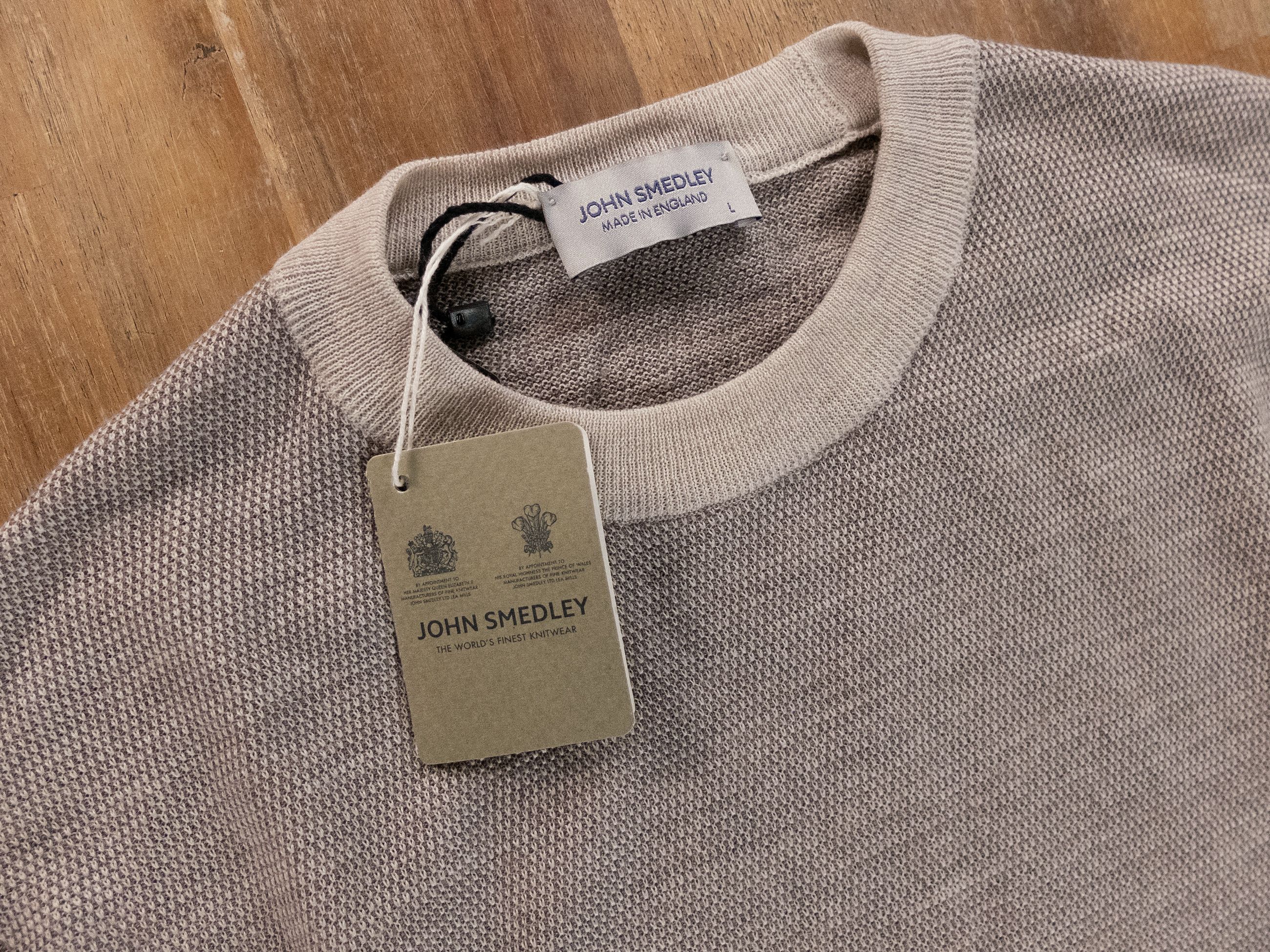 John Smedley JOHN SMEDLEY 15Singular beige gray merino wool sweater Large Size US L / EU 52-54 / 3 - 5 Thumbnail