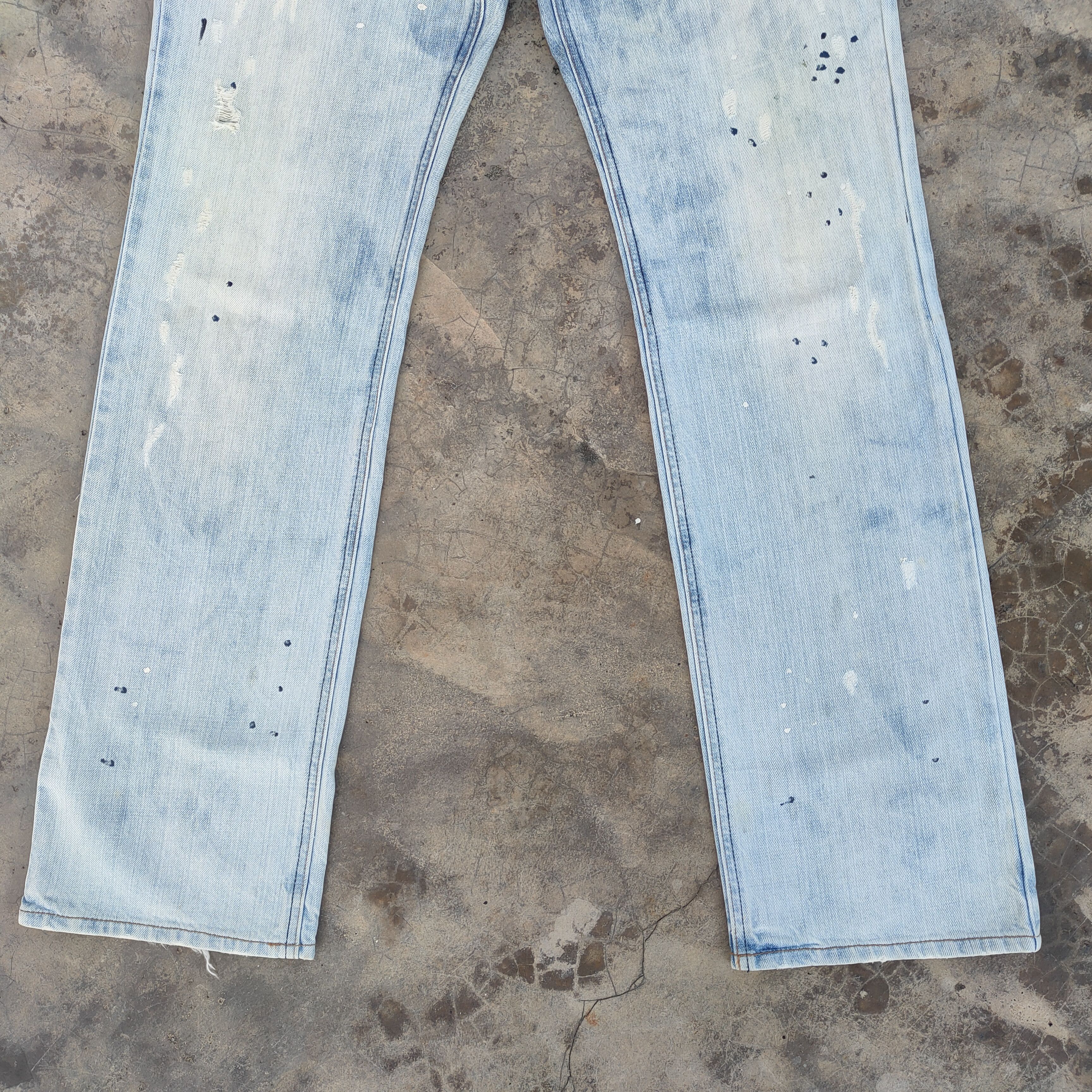 Japanese Brand × Jean × Vintage VINTAGE JAPANESE PAINT LIGHT BLUE JEANS DENIM PANTS Size US 34 / EU 50 - 4 Thumbnail