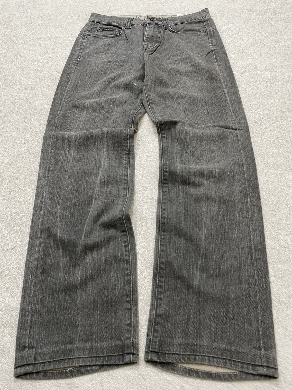 Le Grande Bleu (L.G.B.) Calvin Klein Jeans Gray Denim Pants Straight Leg Y2K Style Size US 29 - 1 Thumbnail