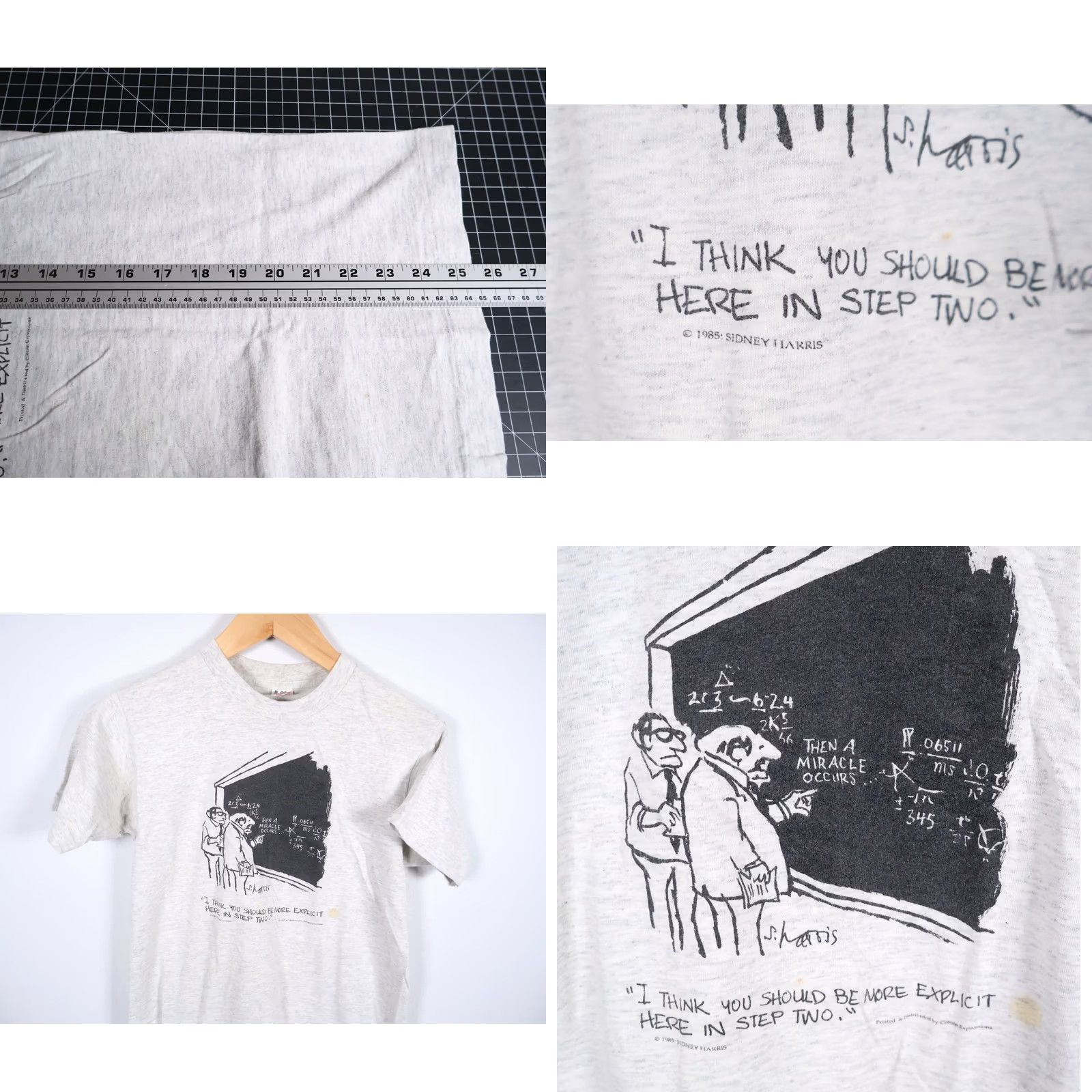 Fruit Of The Loom VINTAGE Fruit of the Loom T-Shirt 80s 1985 Art Funny Cartoon Gray Medium Mens Small Cotton Blend Modern Artwork Size US S / EU 44-46 / 1 - 8 Thumbnail