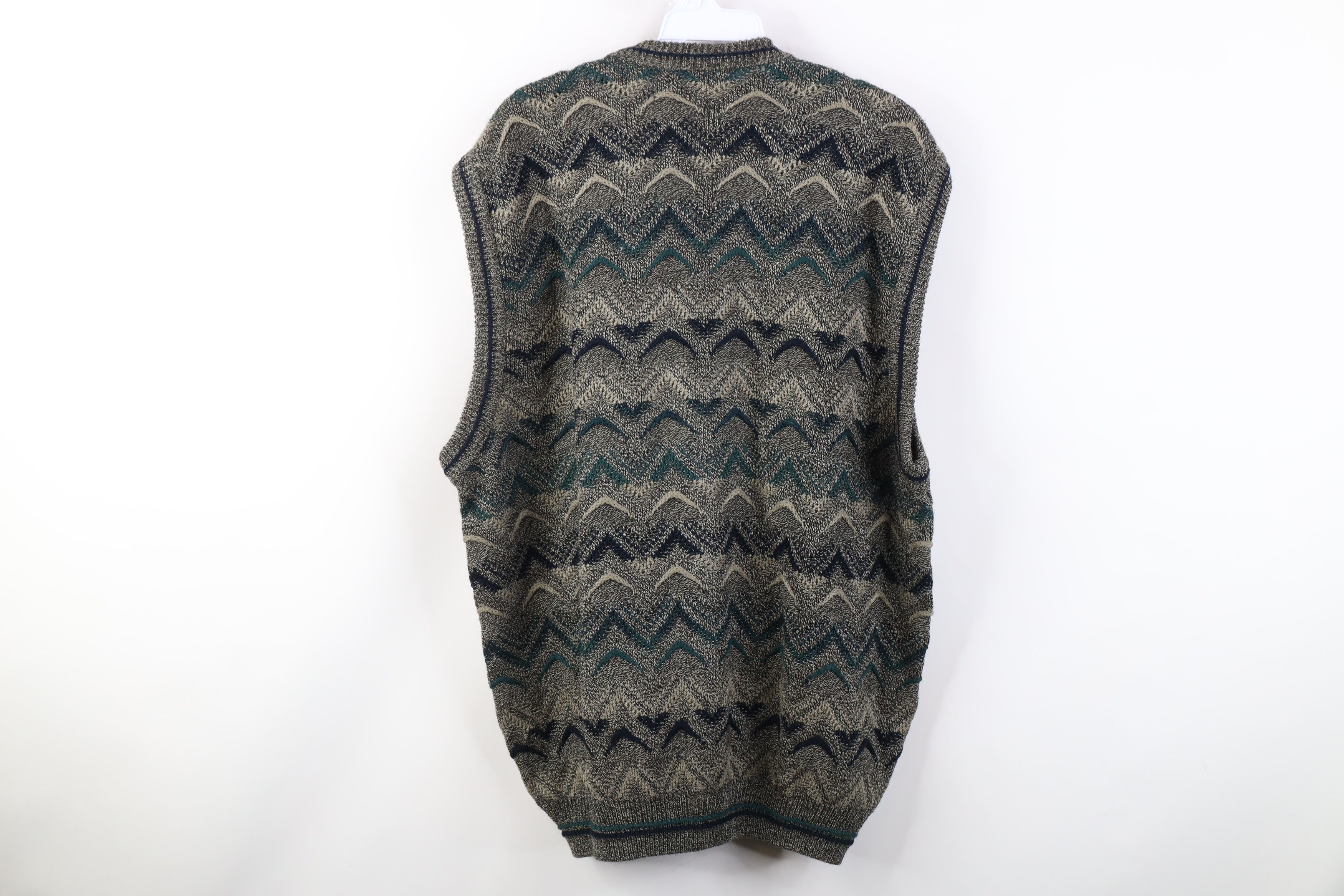 Vintage Vintage 90s Coogi Style Knit Cardigan Sweater Vest Size XL / US 12-14 / IT 48-50 - 8 Thumbnail