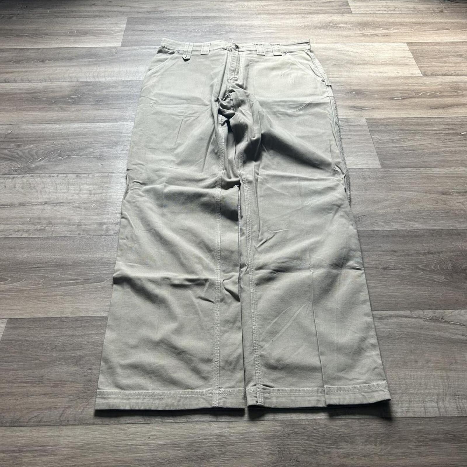Duluth Trading Company Vintage y2k Tan Brown Khaki Carpenter Pants Jeans 38x36 Size US 38 / EU 54 - 3 Thumbnail