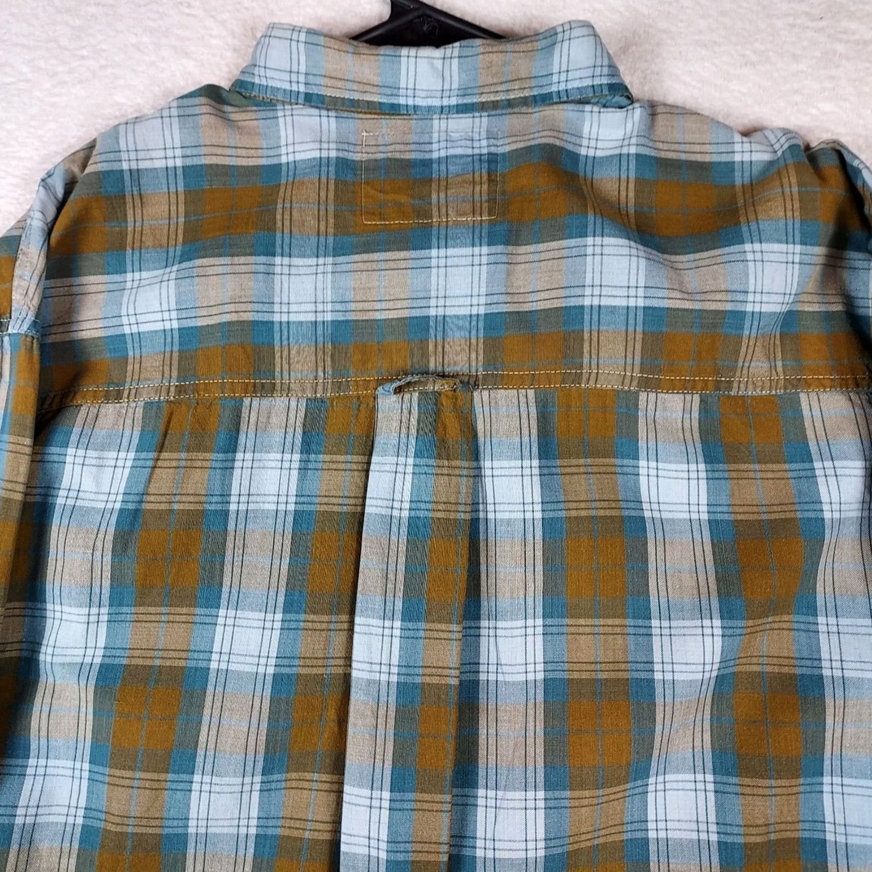 Levi's VINTAGE Levi’s Real Indigo Cotton Plaid Button-Down Shirt XL Blue 90s Mens Regular Collar Long Sleeve Button-Down Embroidered Cotton 100% Size US XL / EU 56 / 4 - 7 Thumbnail