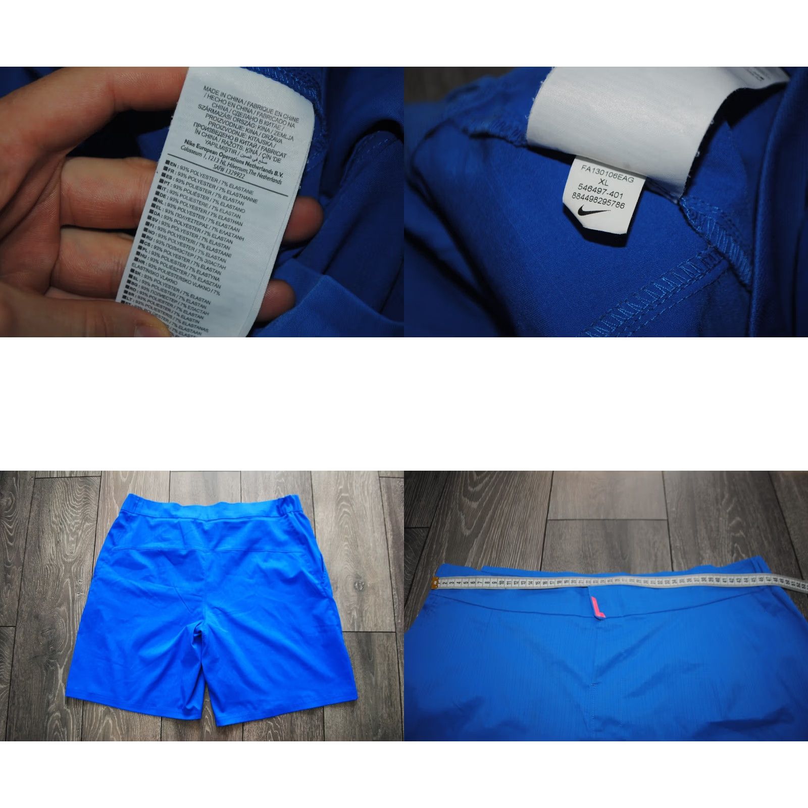 Nike VINTAGE NIKE ROGER FEDERER RF 2013 US OPEN PREMIER TWILL MEN'S TENNIS SHORTS XL BLUE Size US 36 / EU 52 - 8 Thumbnail