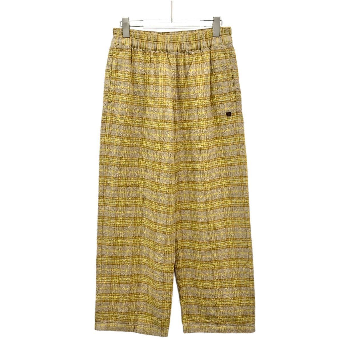 Acne Studios Acne Studios Yellow Plaid Cotton Casual Wide-Leg Pants K26WX Size 26" / US 2 / IT 38 - 1 Thumbnail