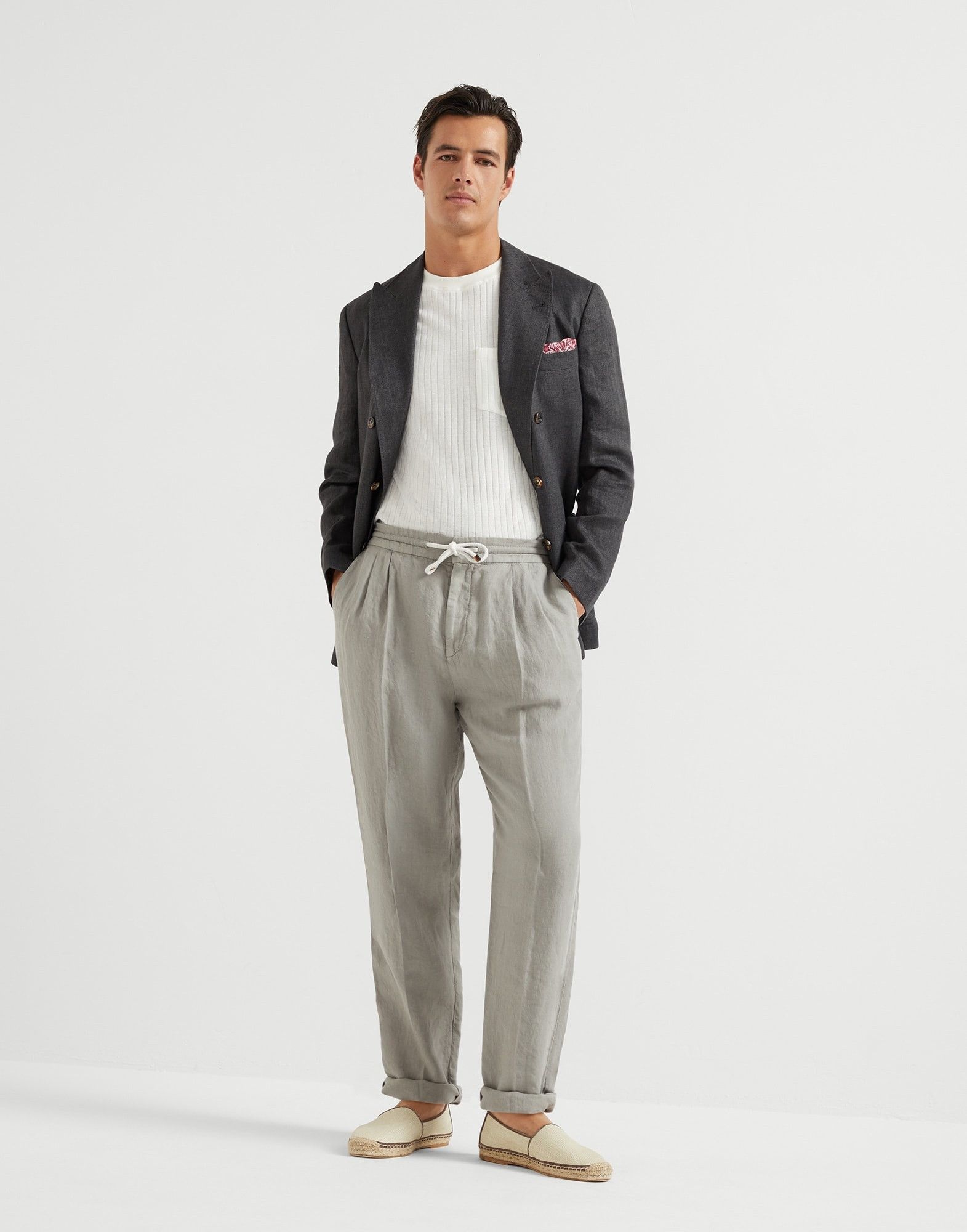 Brunello Cucinelli o1la1rc1a0326 Garment-Dyed Leisure Fit Trousers in Grey Size US 30 / EU 46 - 4 Thumbnail