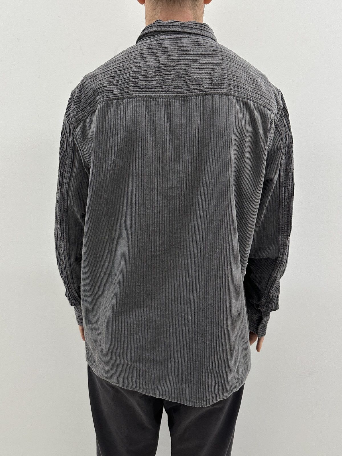 Cos COS mens Lyocell Corduory Cotton Blend Velvet Overshirt Gray Size US L / EU 52-54 / 3 - 6 Thumbnail
